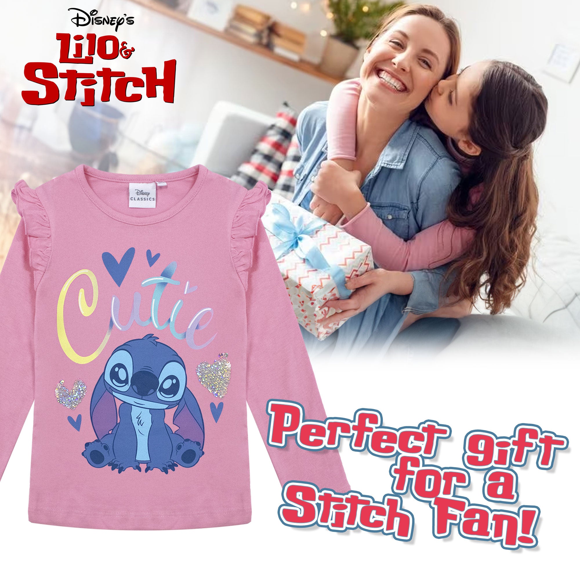Maglietta Disney Lilo e Stitch per bambina maglia in cotone
