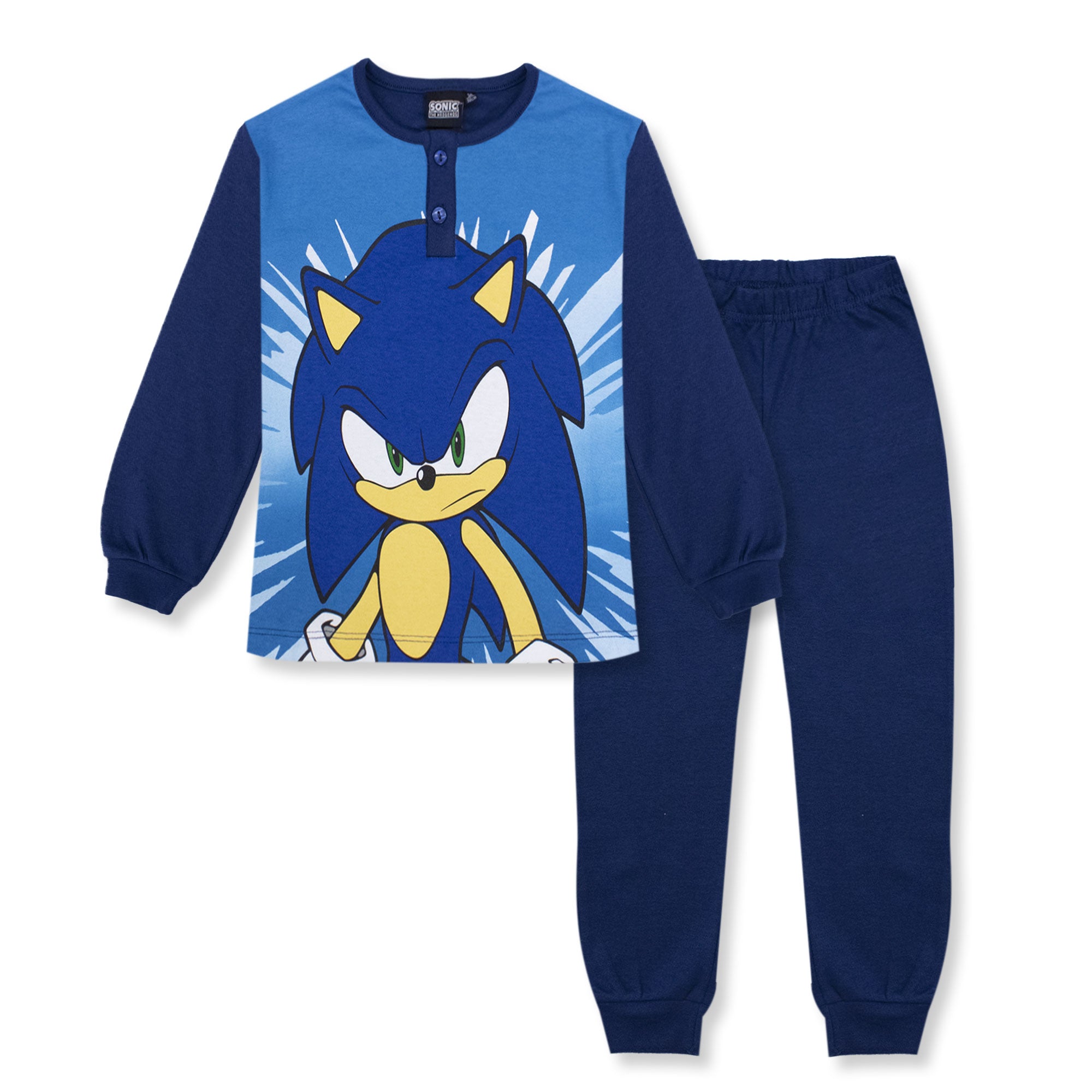 Pigiama per bambino Sonic The Hedgehog lungo in cotone bimbo maniche lunghe 6964