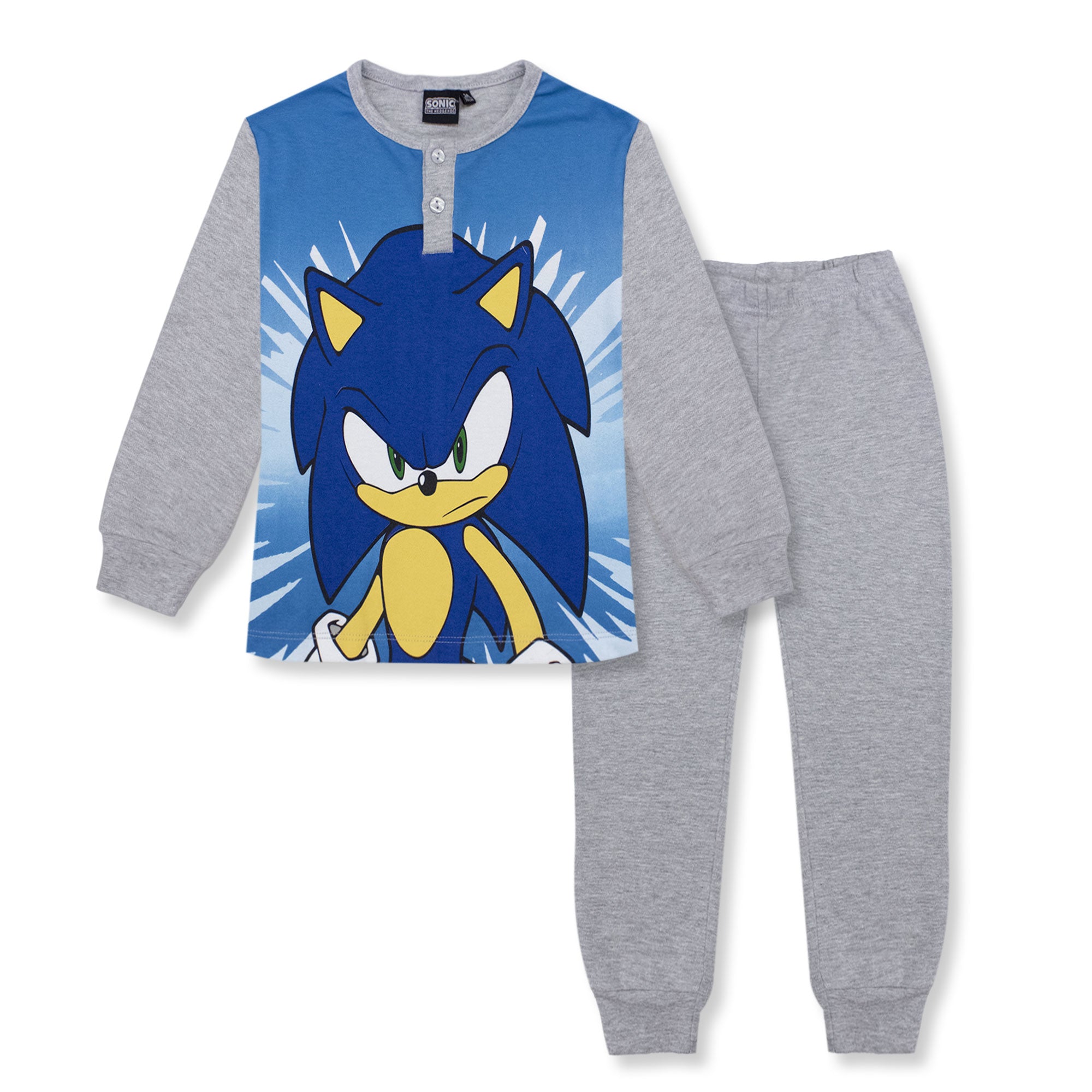 Pigiama per bambino Sonic The Hedgehog lungo in cotone bimbo maniche lunghe 6964