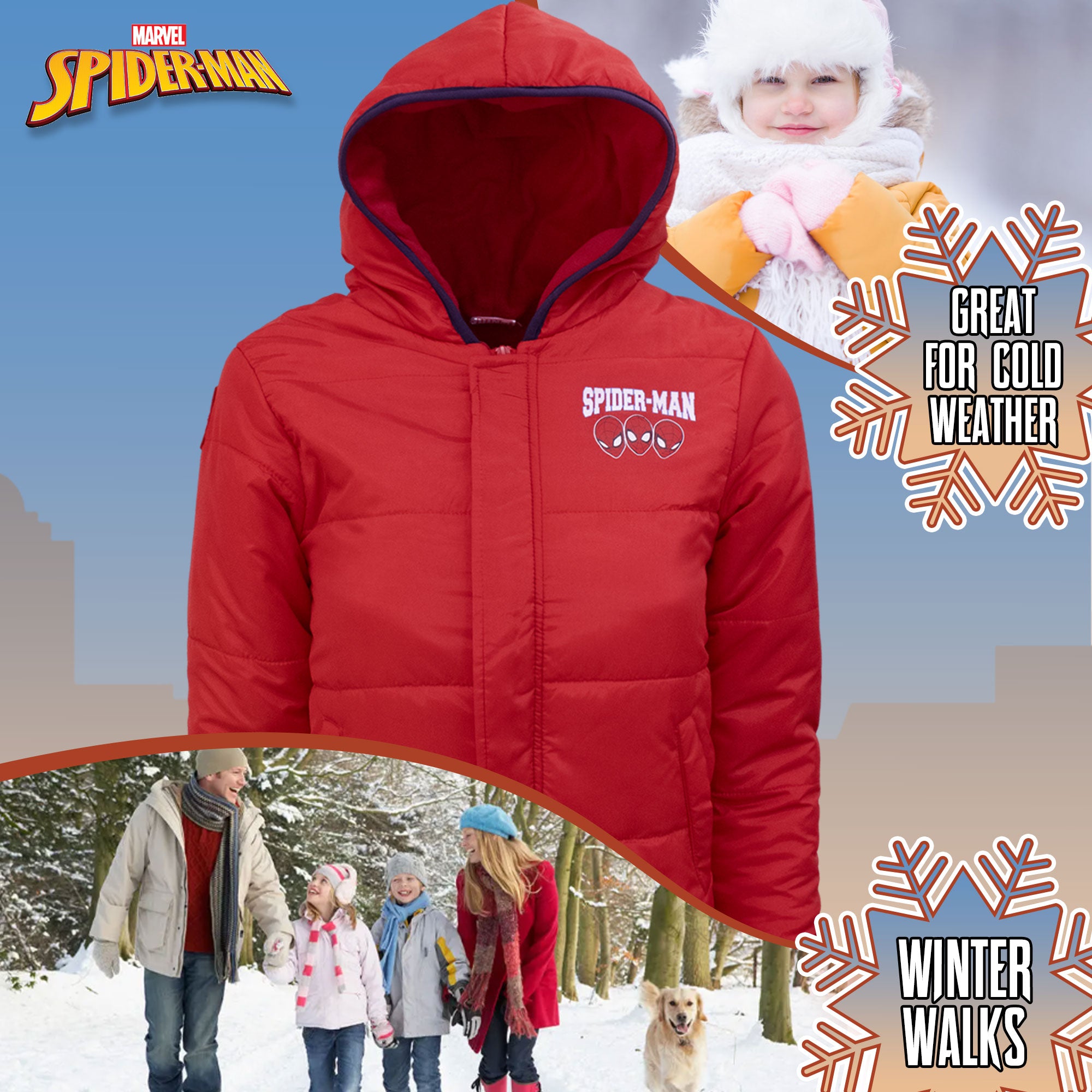 Giubbotto Spiderman per bambino piumino imbottito giacca invernale 6966