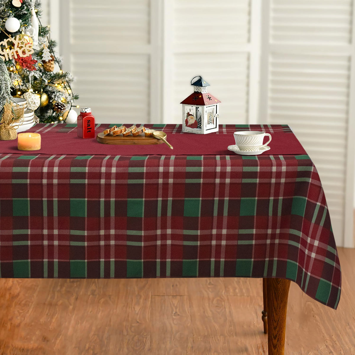 Tovaglia Natalizia Tartan loneta con runner Natale varie misure 6969
