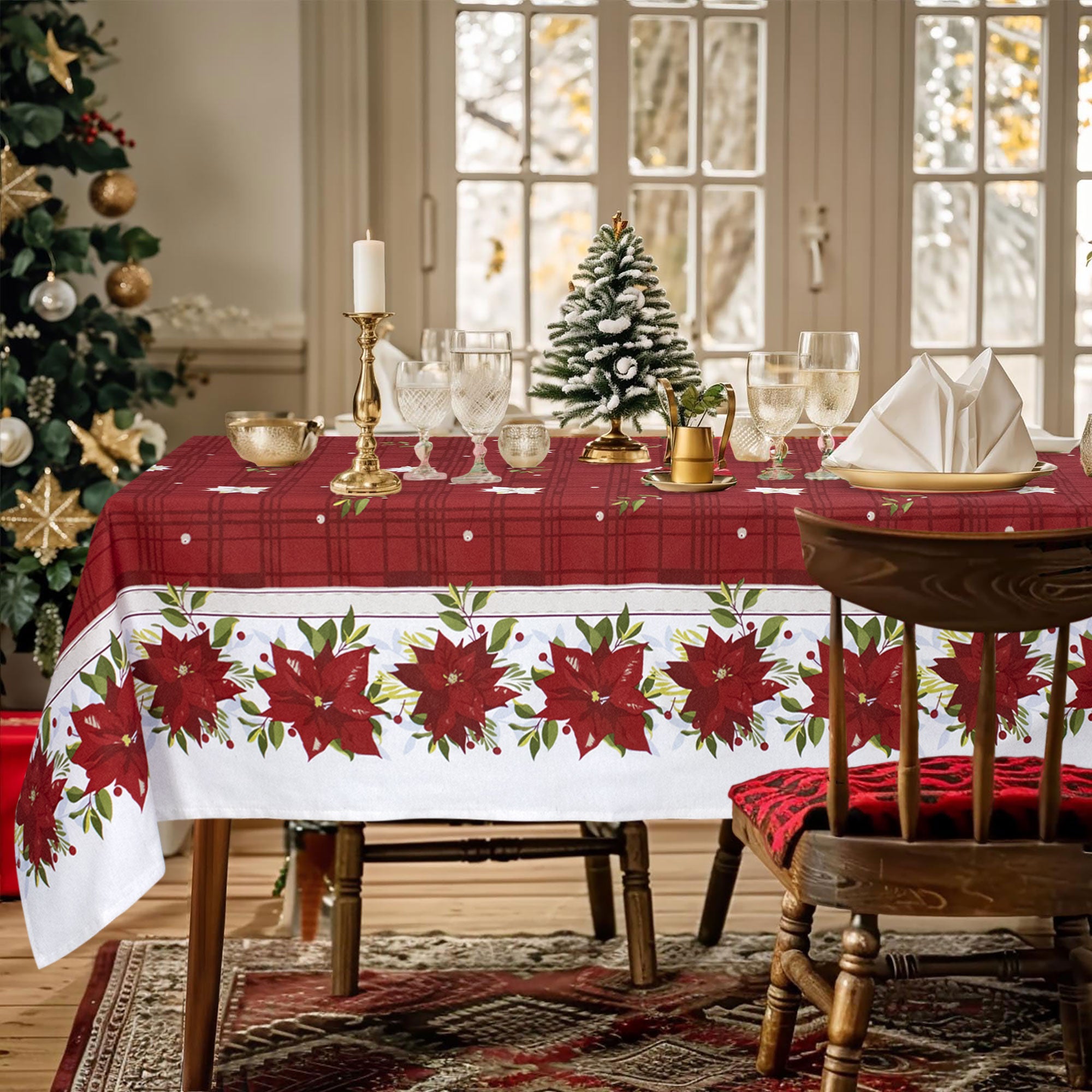 Tovaglia Natalizia rettangolare varie misure Copritavolo Twill stampato 6974