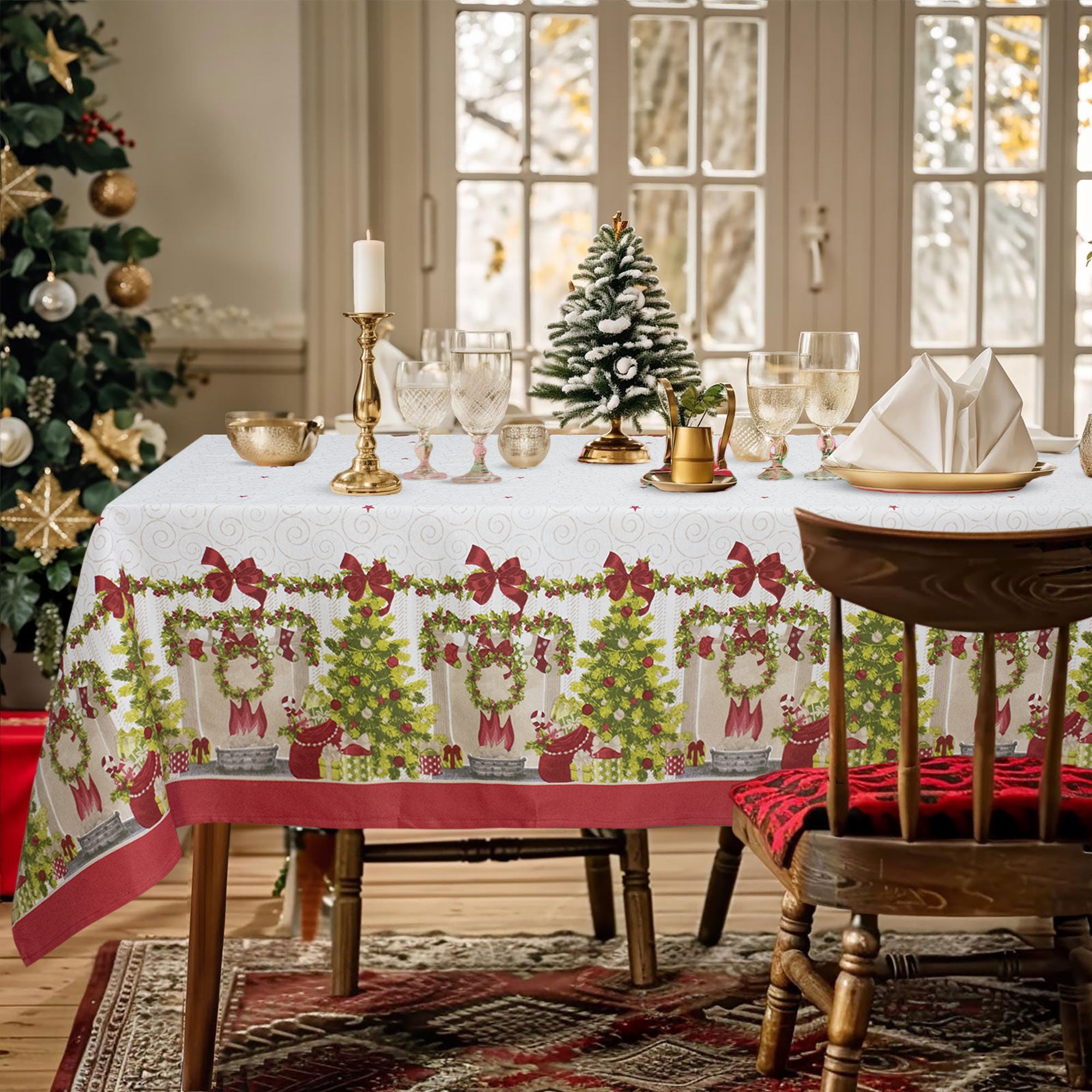 Tovaglia Natalizia rettangolare varie misure Copritavolo Twill stampato 6974