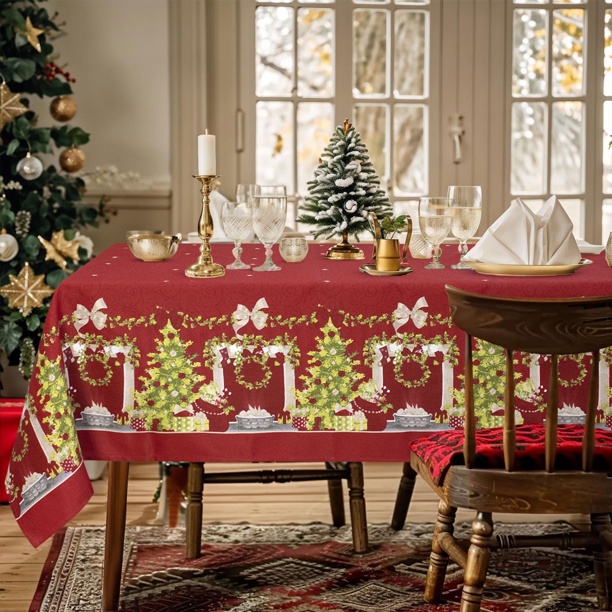 Tovaglia Natalizia rettangolare varie misure Copritavolo Twill stampato 6974