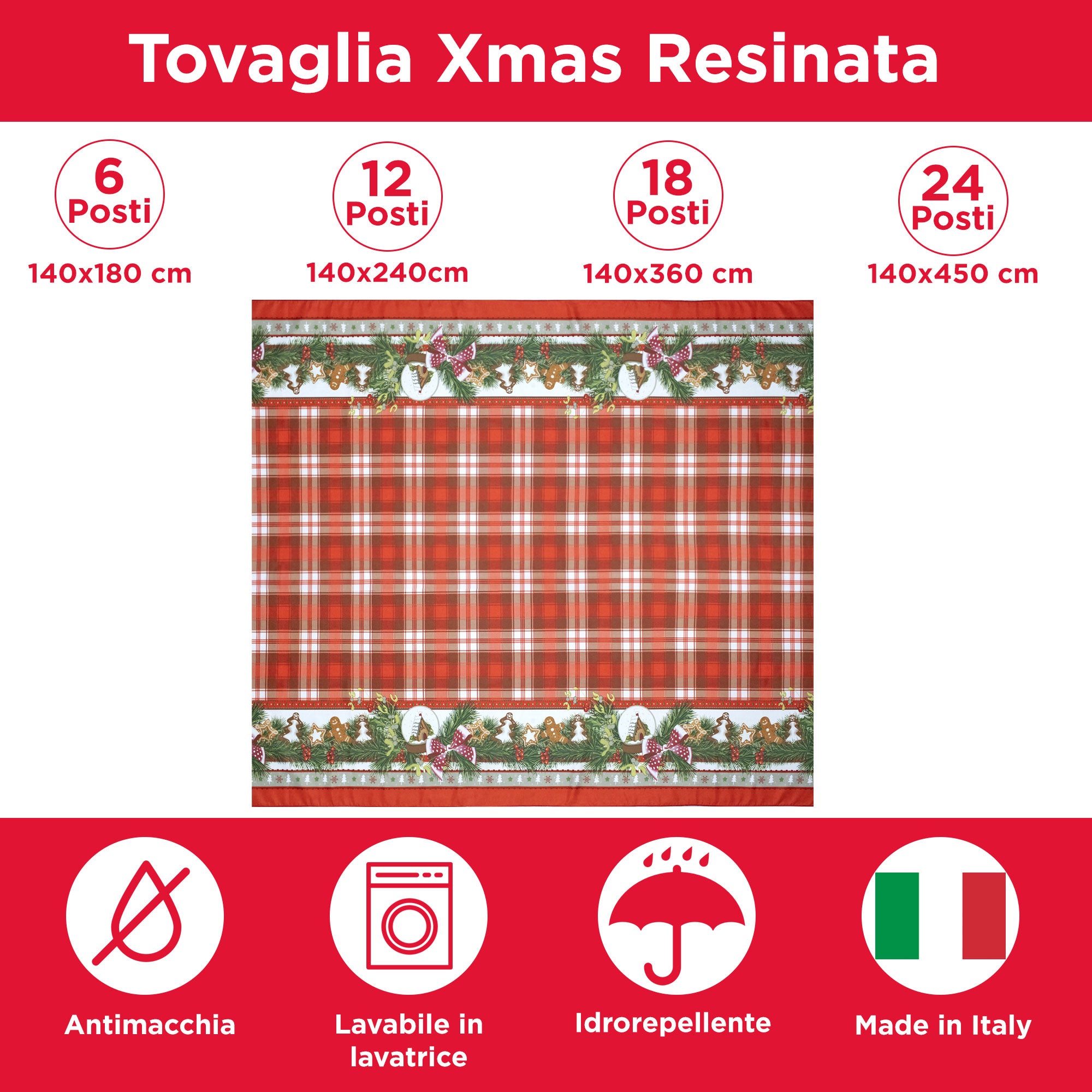 Tovaglia Copritavola x6 In Gobelin Con Motivo Natalizio Santa Claus Tovaglia Copritavola x6 In Gobelin Con Motivo Natalizio Santa Claus