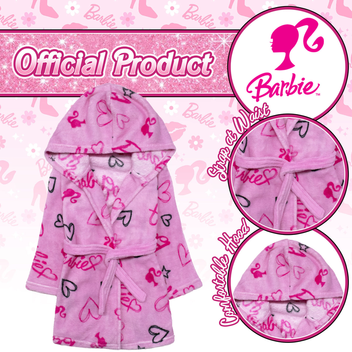 Vestaglia Barbie in pile invernale per bambina 7002