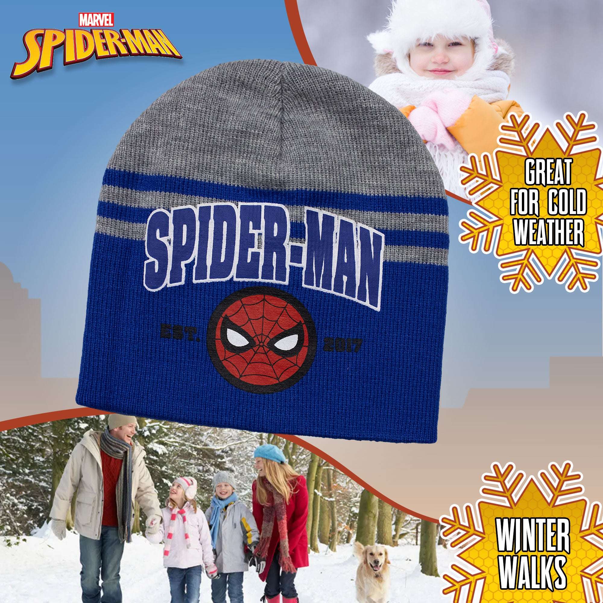 Cappello Marvel Spiderman per bambino cappellino invernale Supereroi 7010