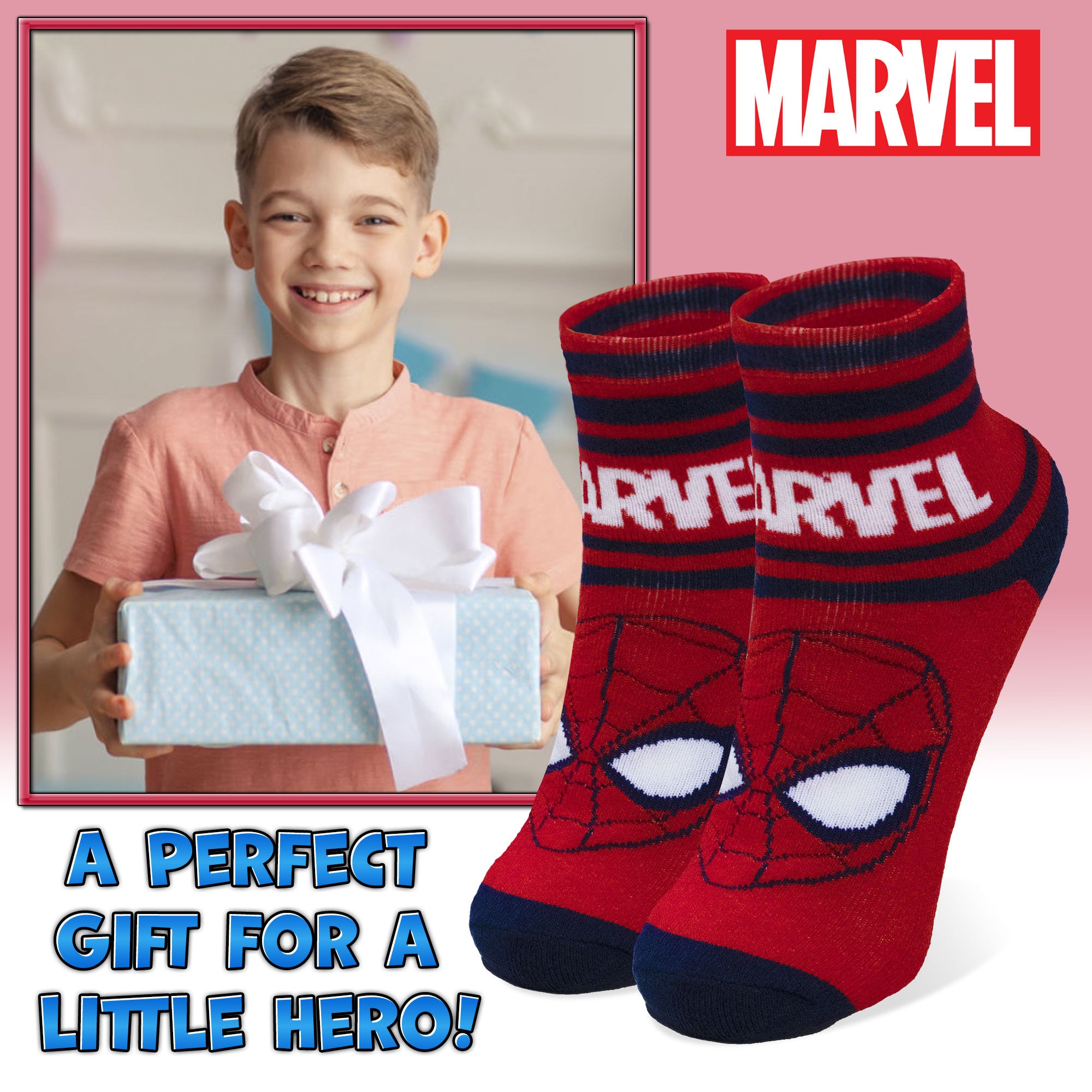 Calzini antiscivolo per bambino Spiderman in spugna di cotone invernale 7019
