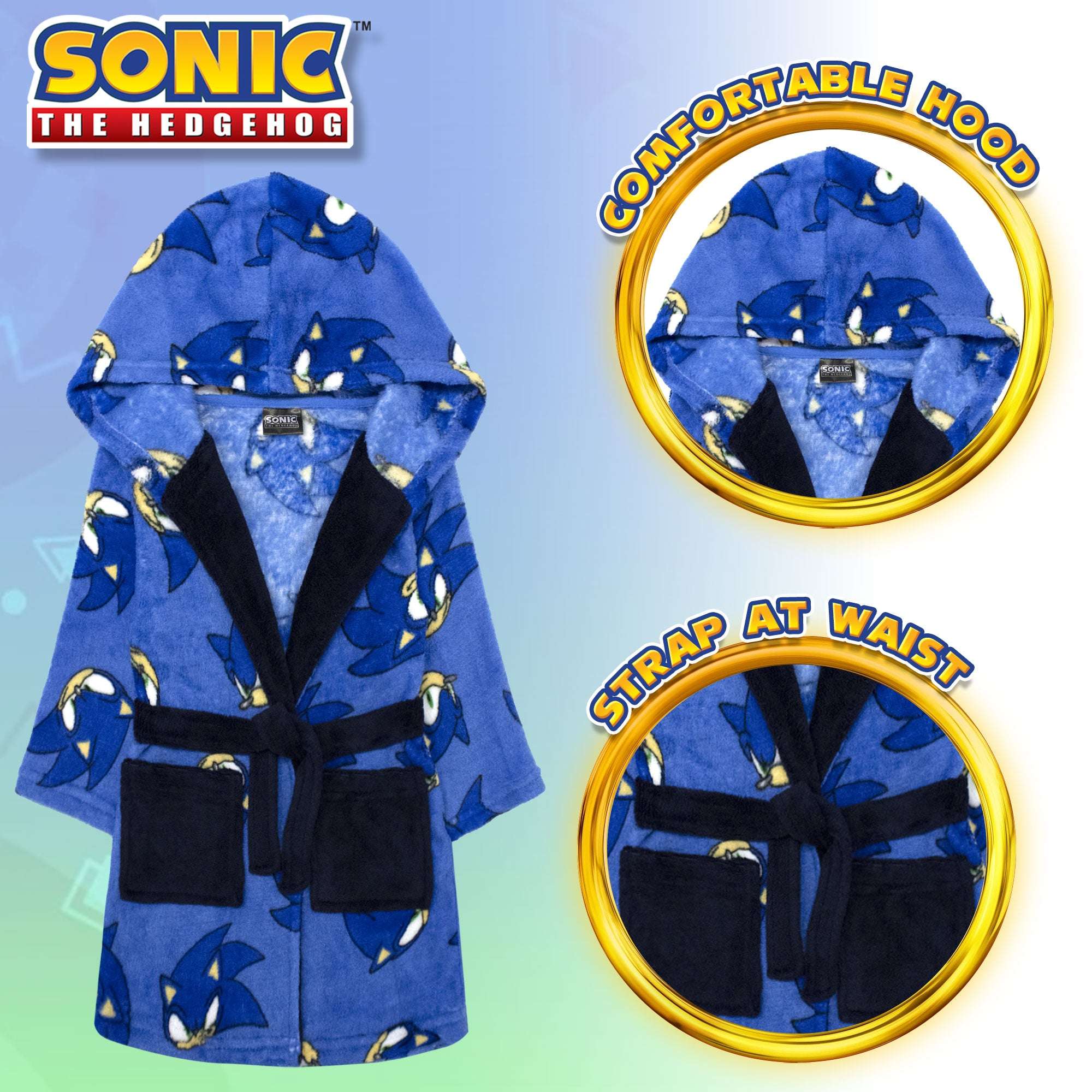 Vestaglia da notte Sonic The Hedgehog Bambino in morbido pile 7022
