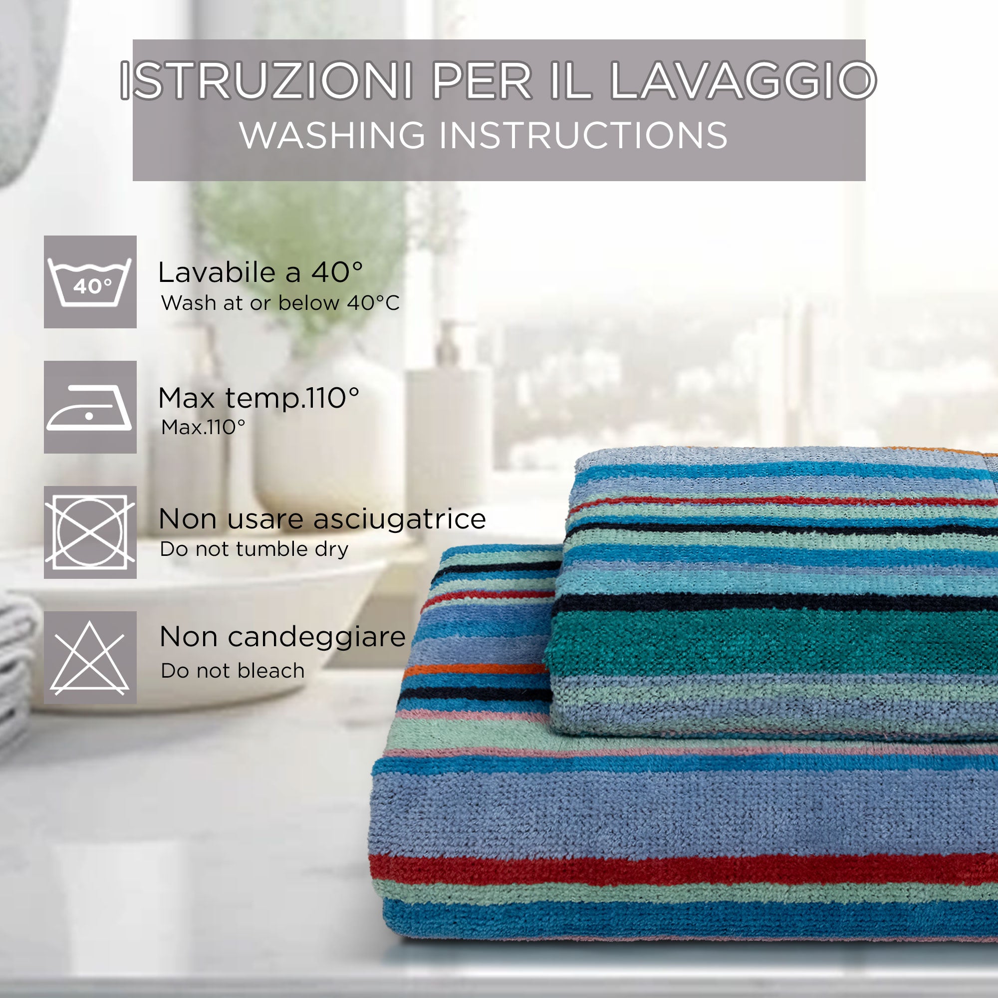 Asciugamani bagno Set 1+1 in spugna cinigliata e velluto Viso e Ospite 7033