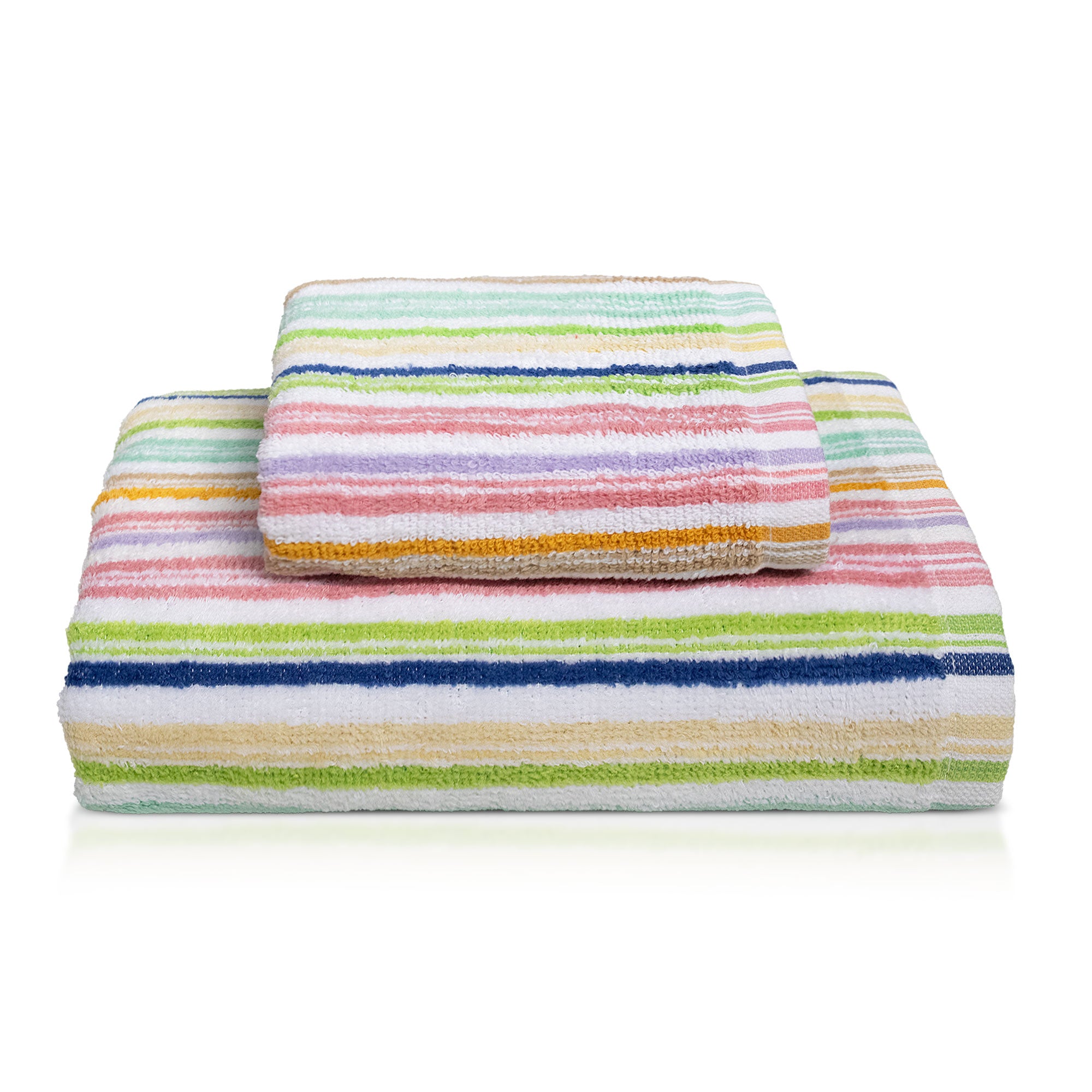 Asciugamani bagno Set 1+1 in spugna cinigliata e velluto Viso e Ospite 7033
