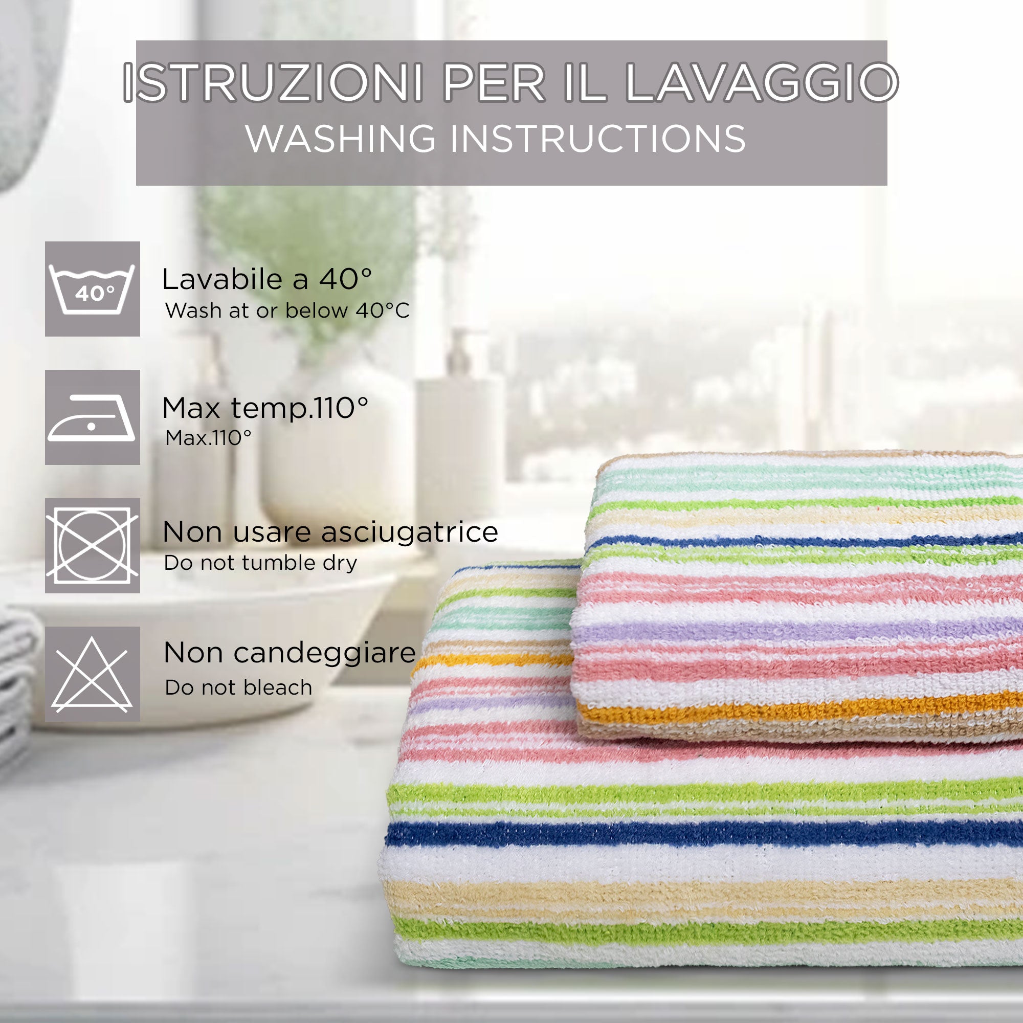 Asciugamani bagno Set 1+1 in spugna cinigliata e velluto Viso e Ospite 7033