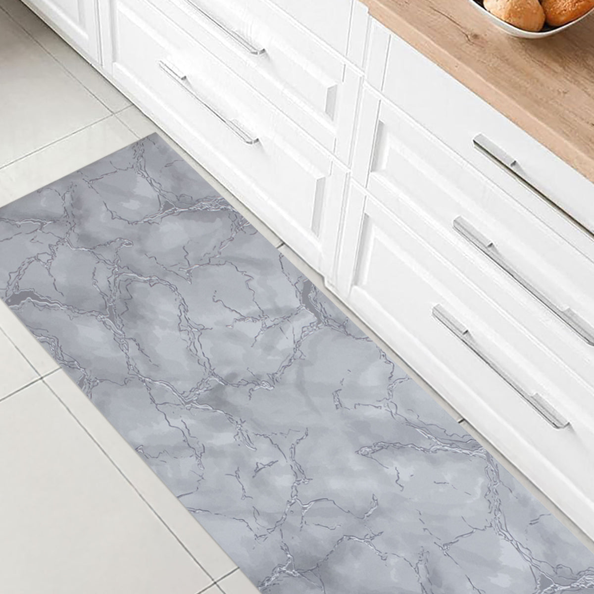 Non-slip kitchen runner rug by the meter marble effect 7040