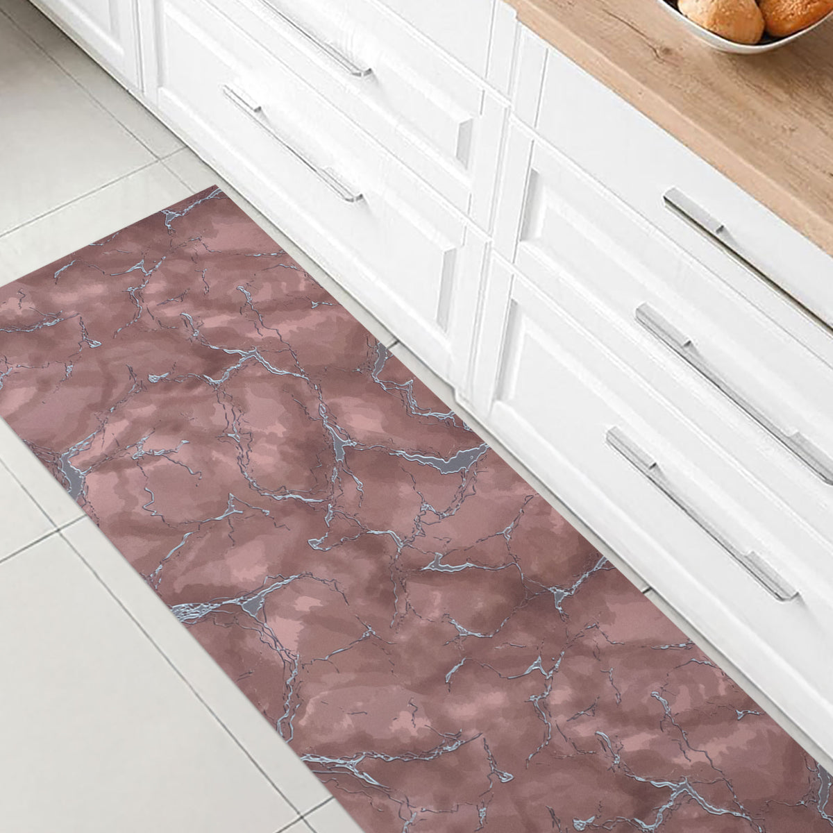 Non-slip kitchen runner rug by the meter marble effect 7040