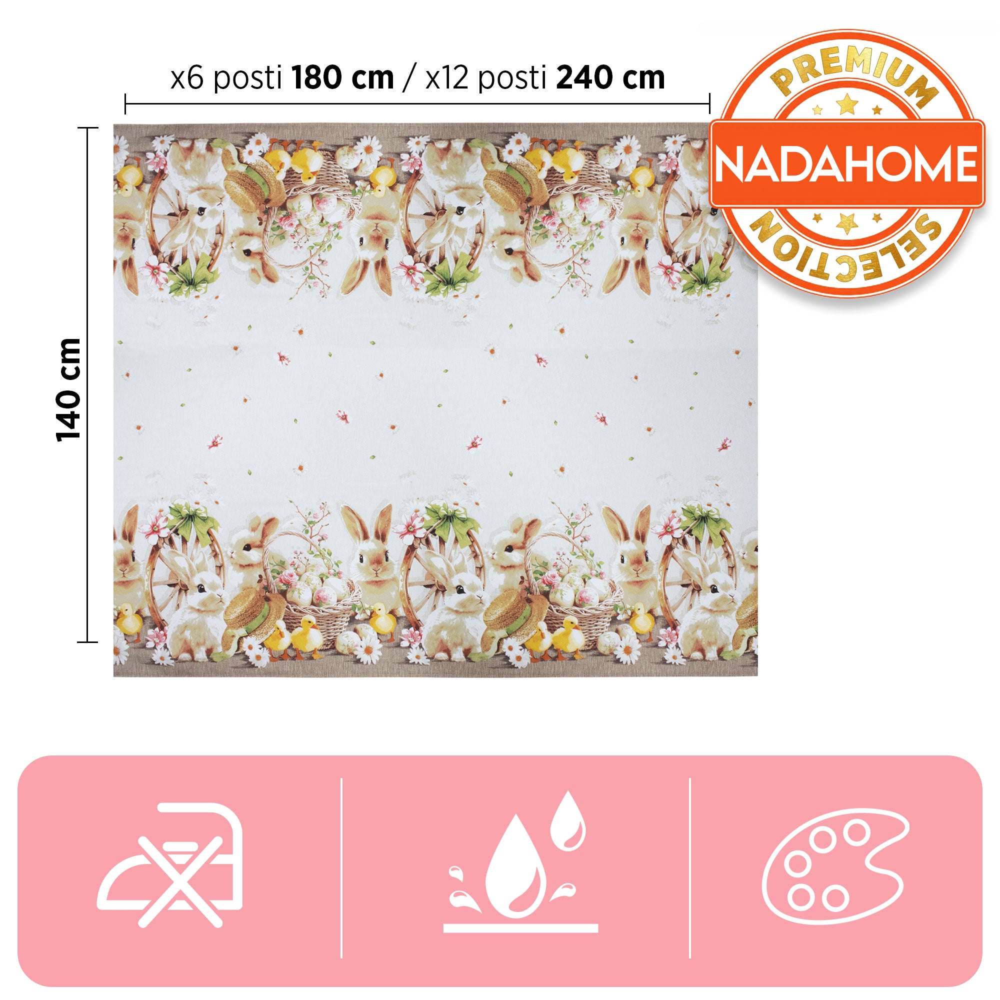 Copritavolo Pasquale tovaglia Pasqua copritavola in cotone varie misure 7056