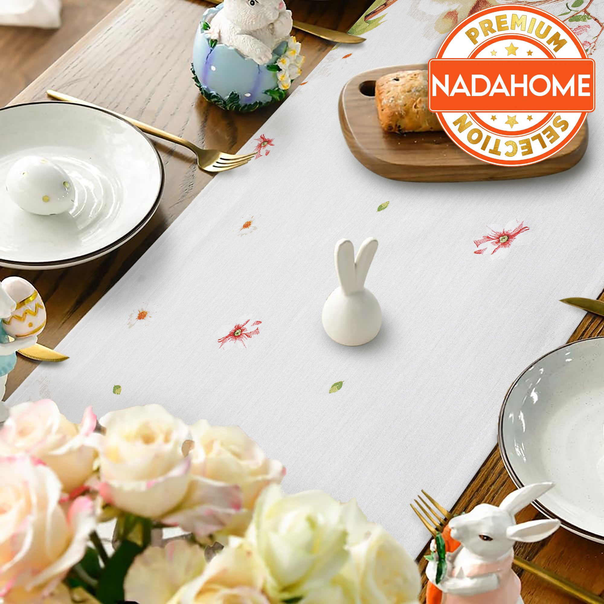 Runner Pasquale Centrotavola Pasqua primavierile 40x140cm in cotone 7060