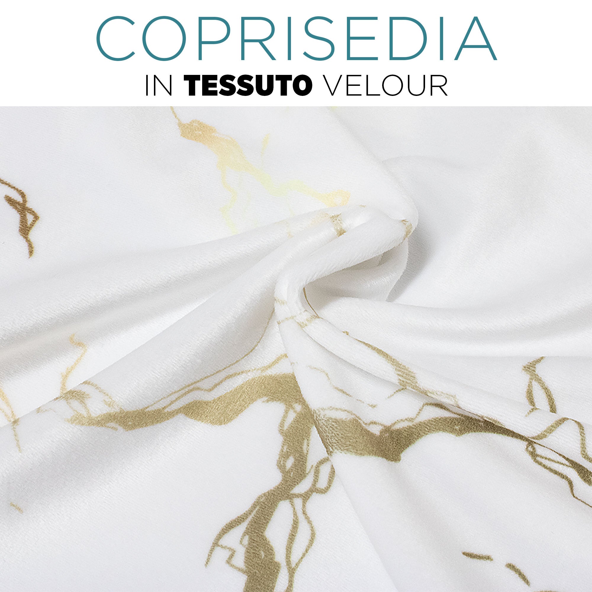 Coprisedia effetto marmo Velour elastico 2 pezzi Vesti sedia marmorizzato 7072