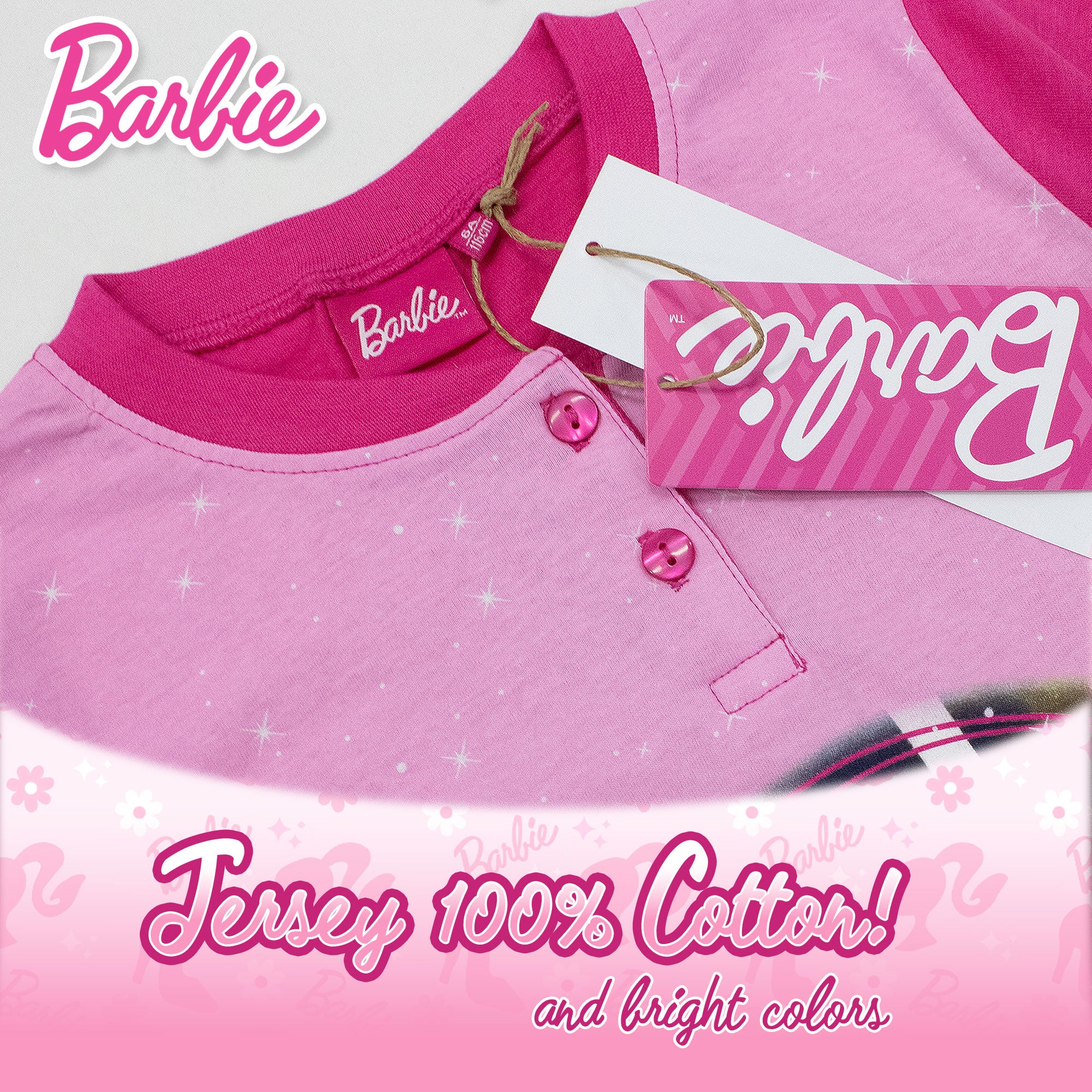 Pigiama per Bambina Barbie in Cotone Leggero a maniche lunghe 7076