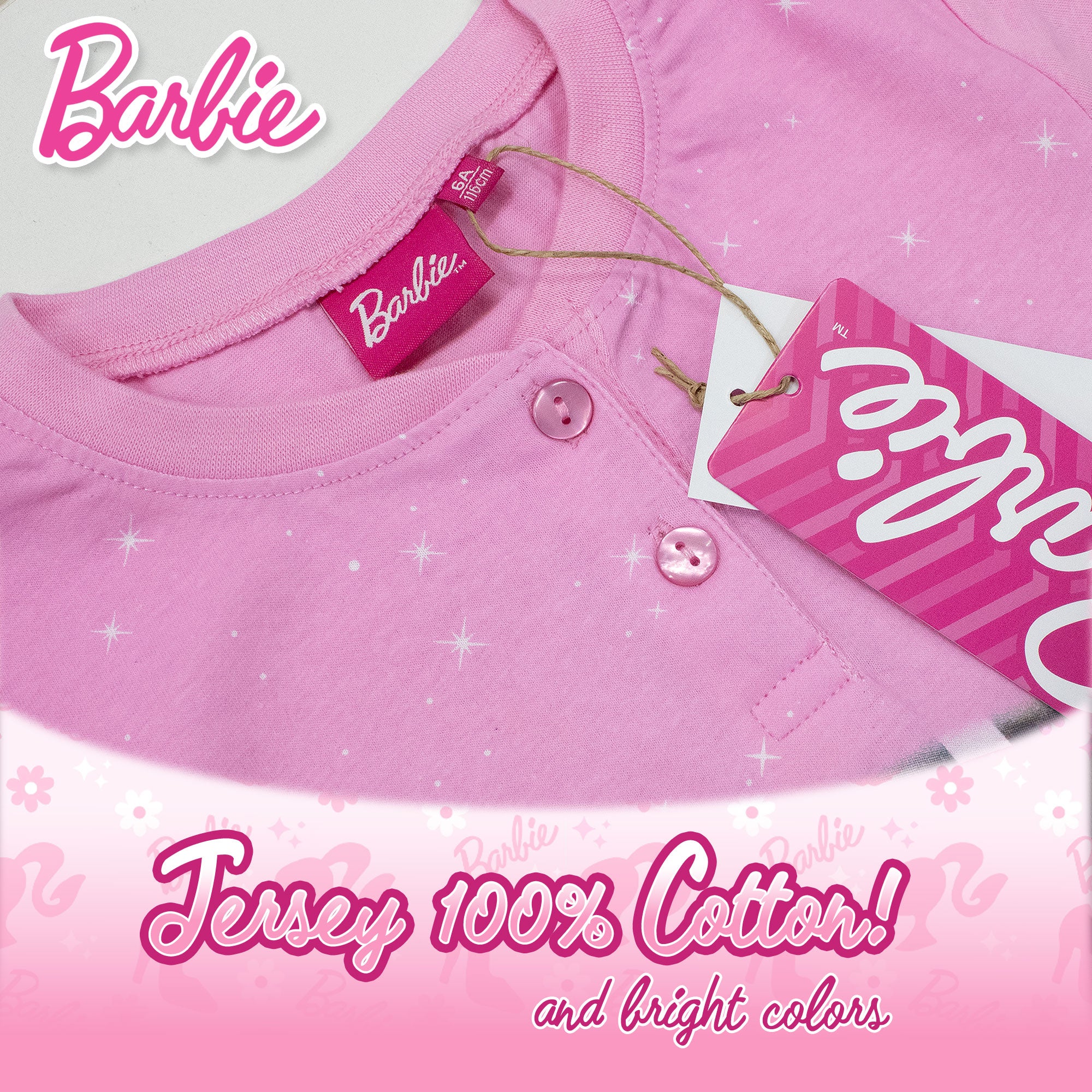 Pigiama per Bambina Barbie in Cotone Leggero a maniche lunghe 7076
