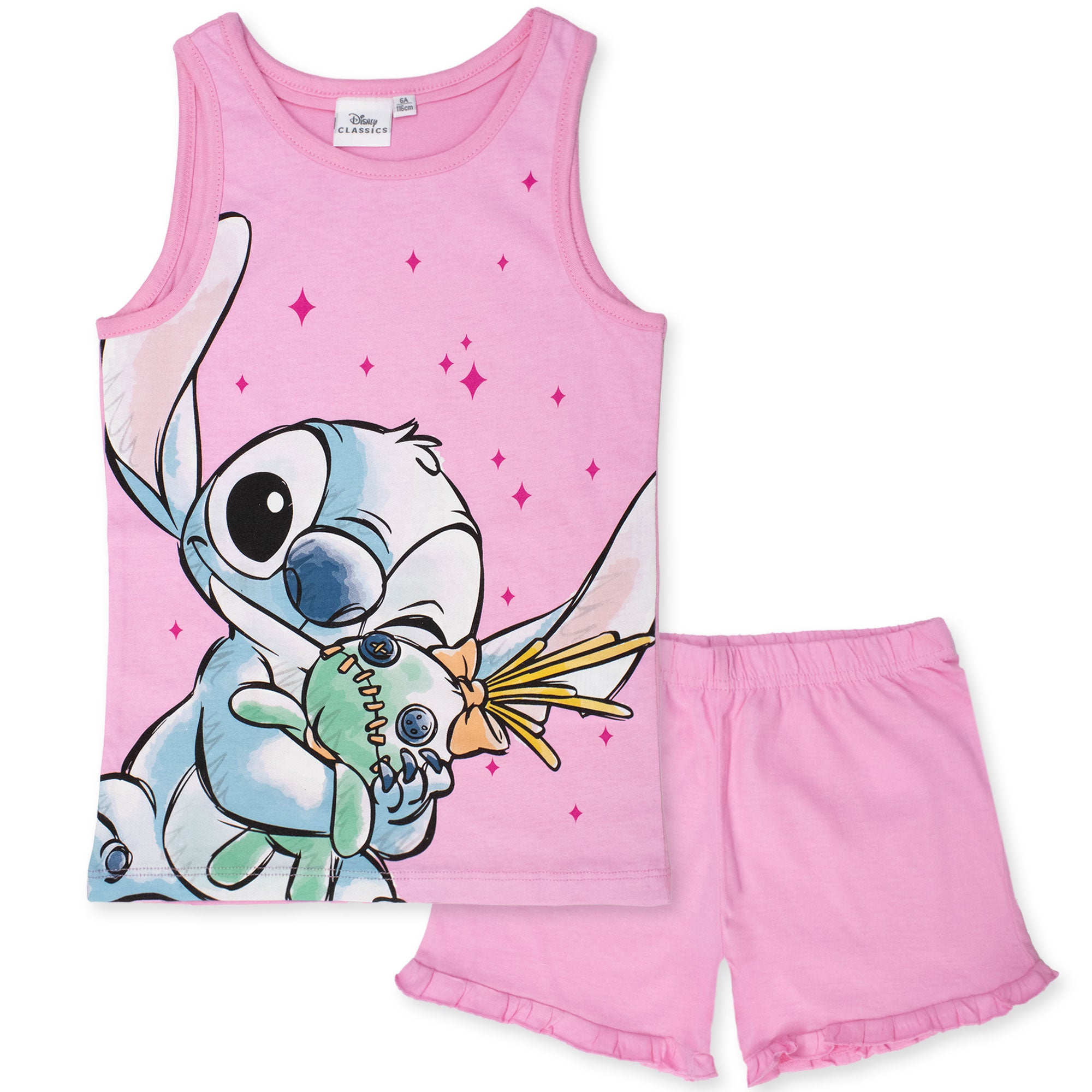 Pigiama Bambina Disney Lilo e Stitch in Cotone Leggero corto con canotta 7078