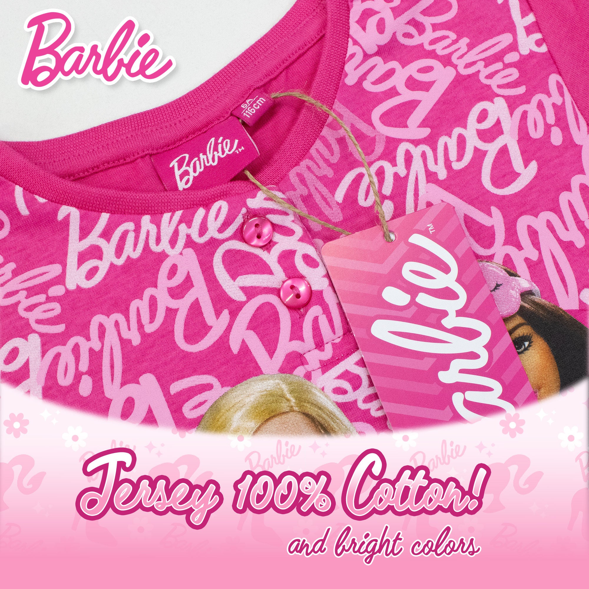 Pigiama per Bambina Barbie estivo in Cotone Leggero corto 7079
