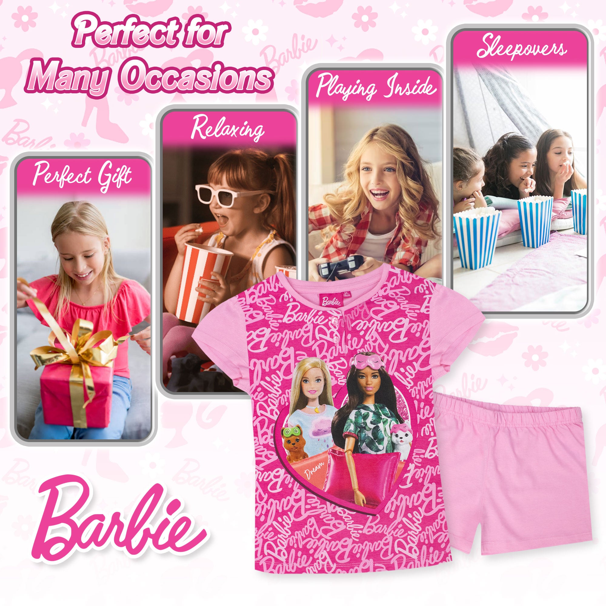 Pigiama per Bambina Barbie estivo in Cotone Leggero corto 7079