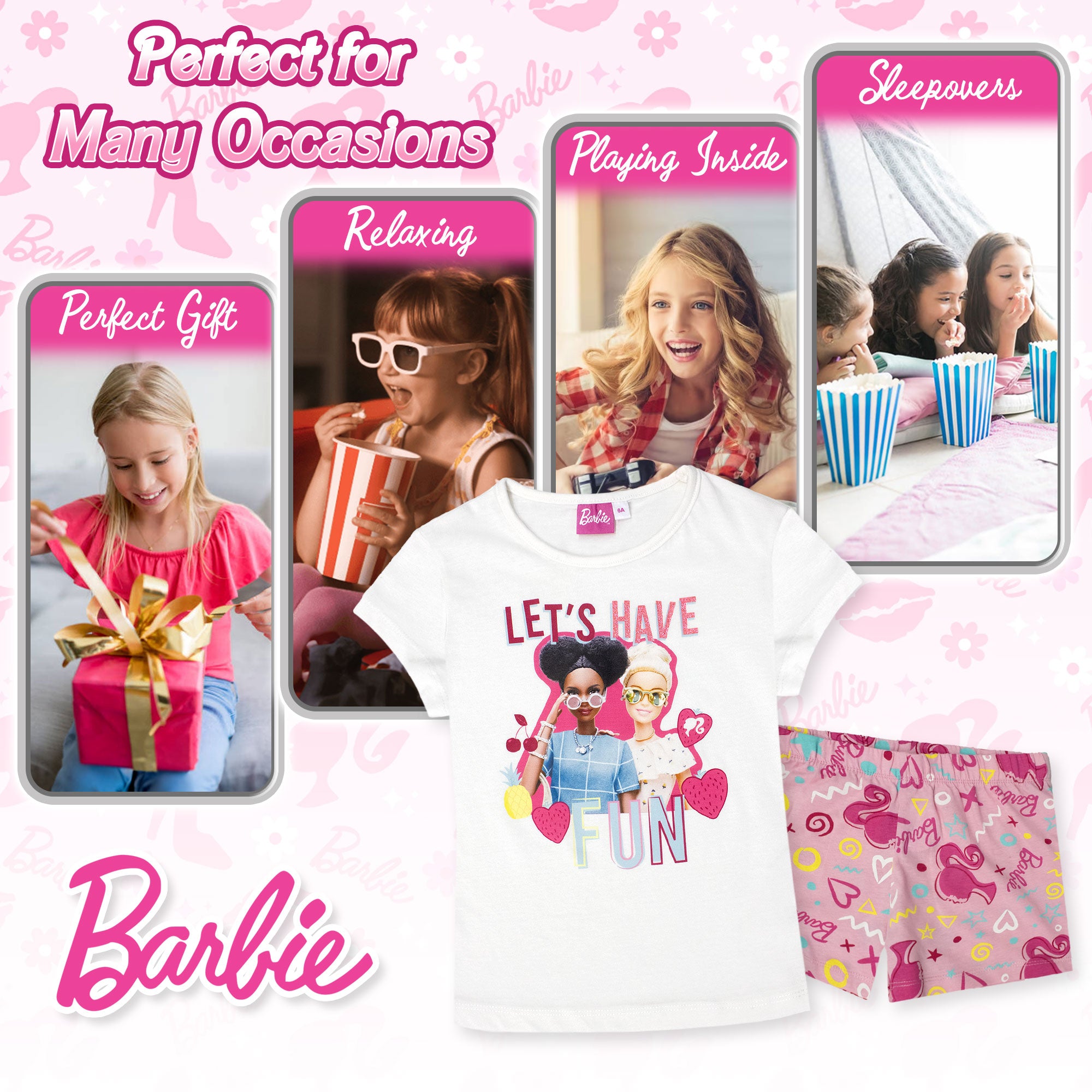 Pigiama per Bambina Barbie estivo in Cotone Leggero corto 7082