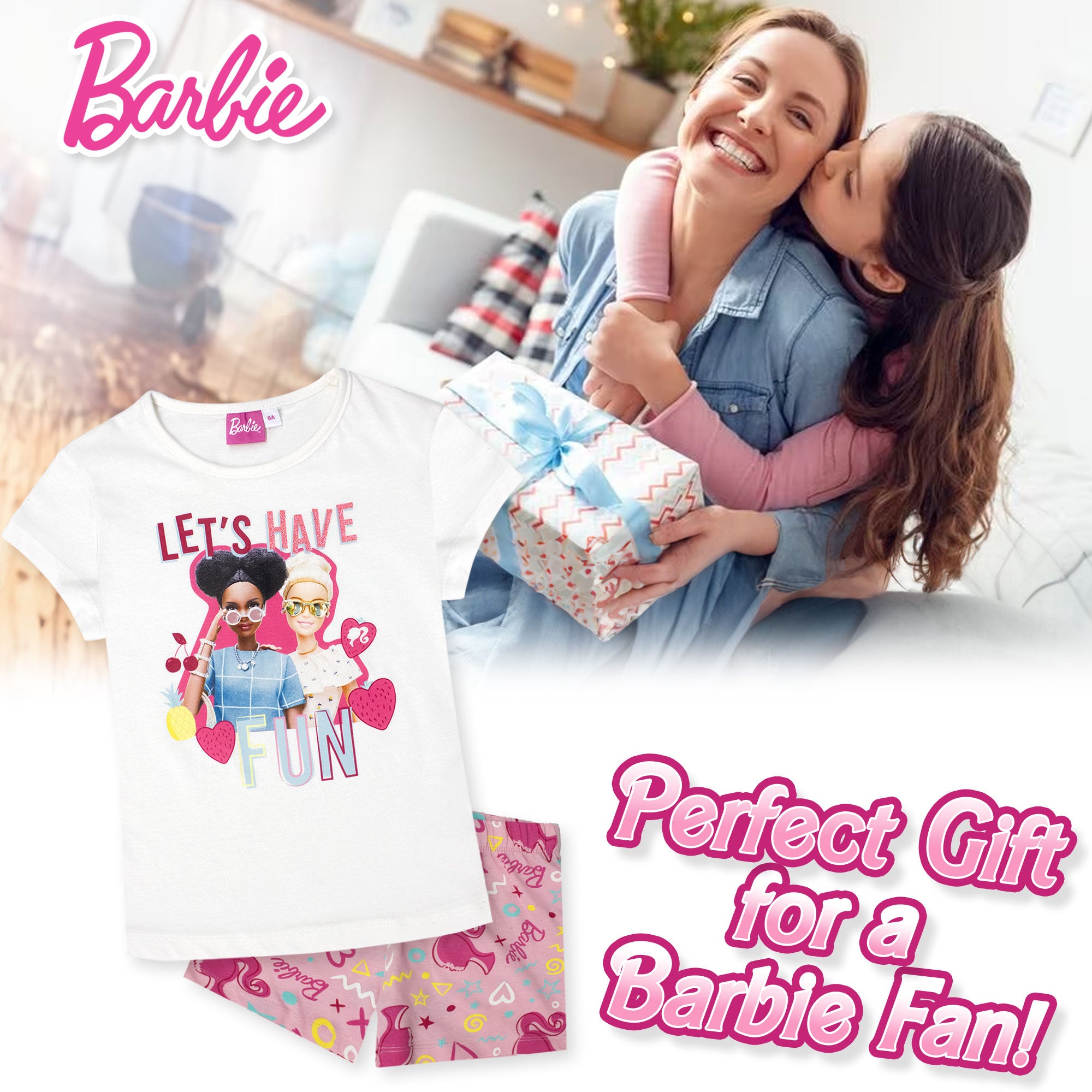 Pigiama per Bambina Barbie estivo in Cotone Leggero corto 7082