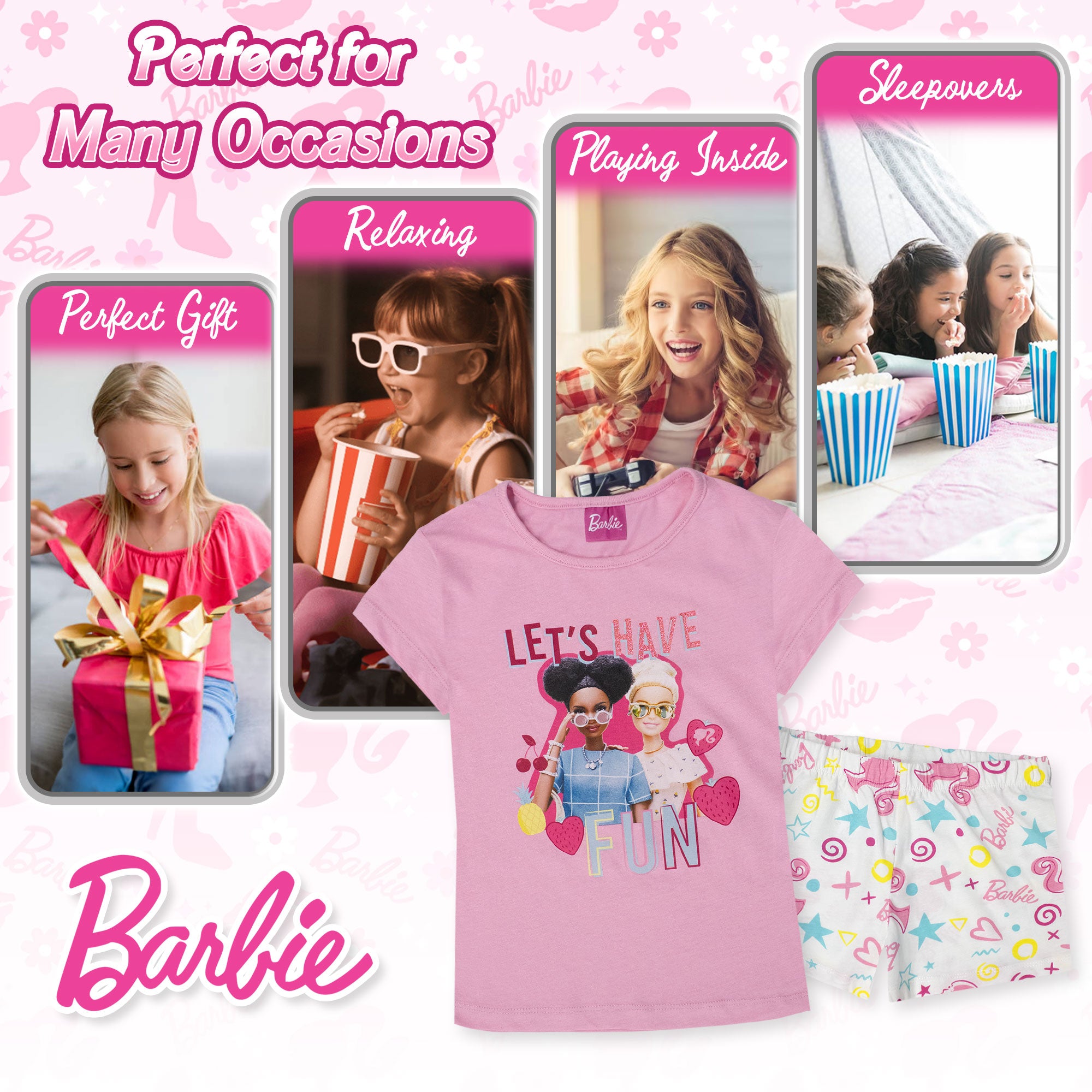 Pigiama per Bambina Barbie estivo in Cotone Leggero corto 7082