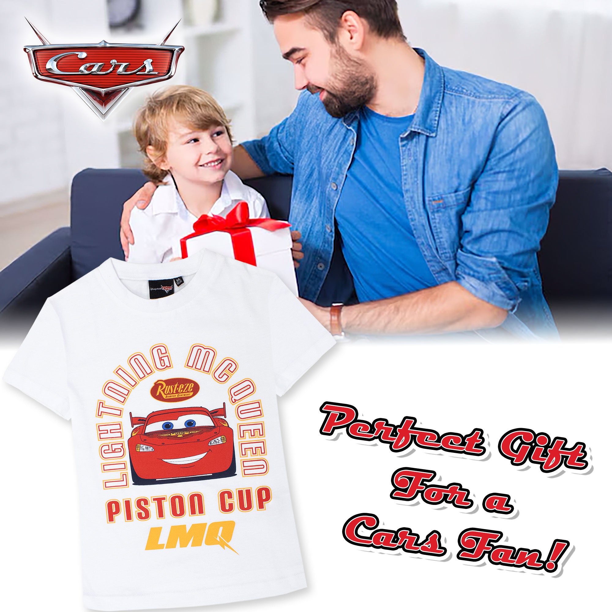 T-shirt Disney Cars maglia bambino mezze maniche in cotone 7090