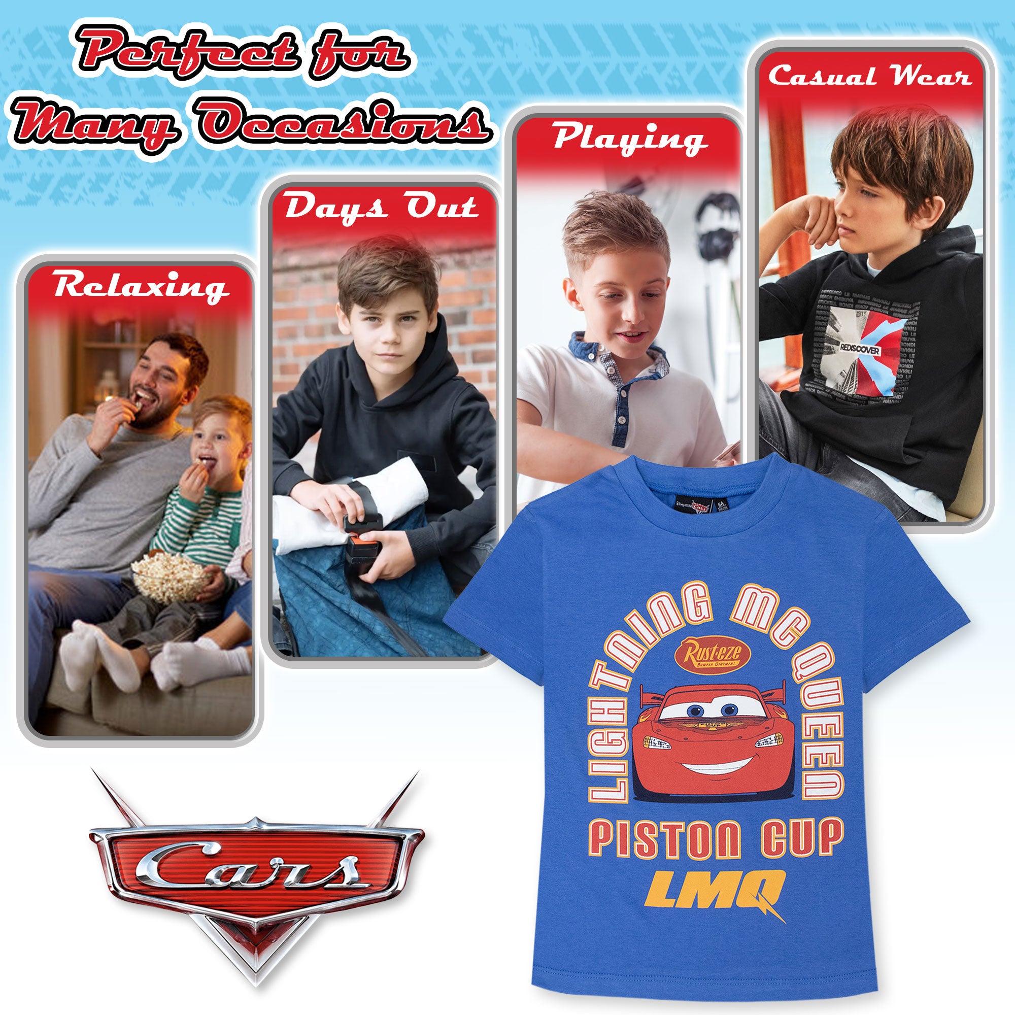 Disney Cars Maglietta Jackson Storm Planimetria Ragazzi (BI12021 Disney Cars Maglietta Jackson Storm Planimetria Ragazzi (BI12021