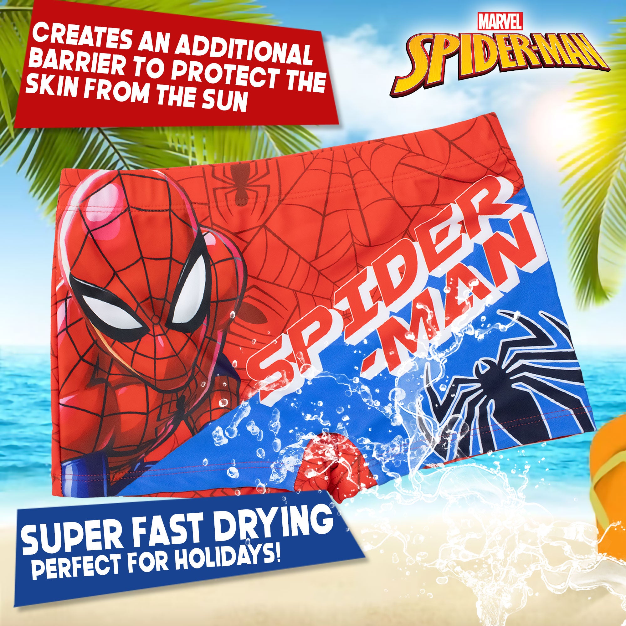 Costume bagno Marvel Spiderman bambino pantaloncino mare parigamba bimbo 7099