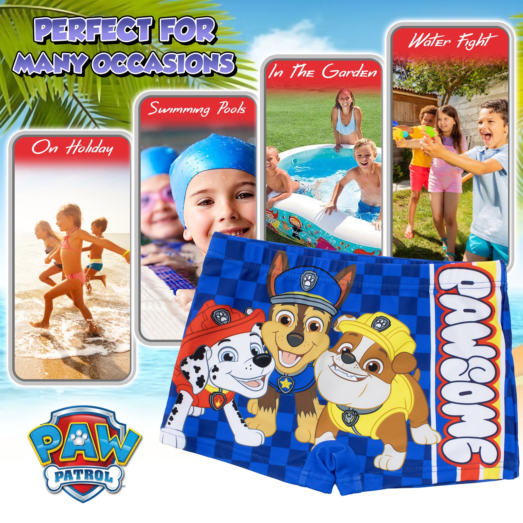 Costume da bagno Paw Patrol per bambino pantaloncino mare bimbo 7108