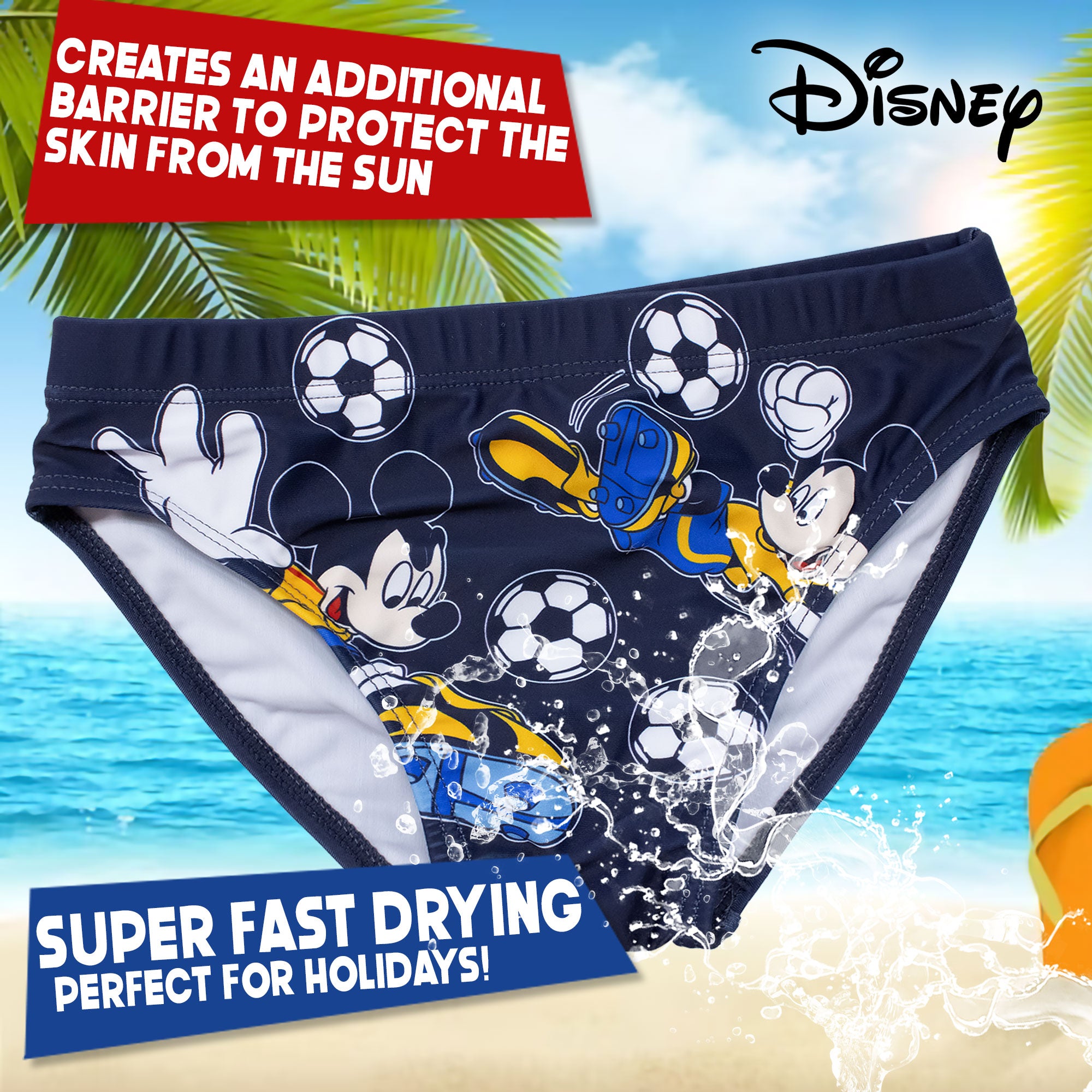 topolino handschuhe 3/4 Disney Mickey Mouse Badeanzug für Jungen, Mickey Mouse Badehose