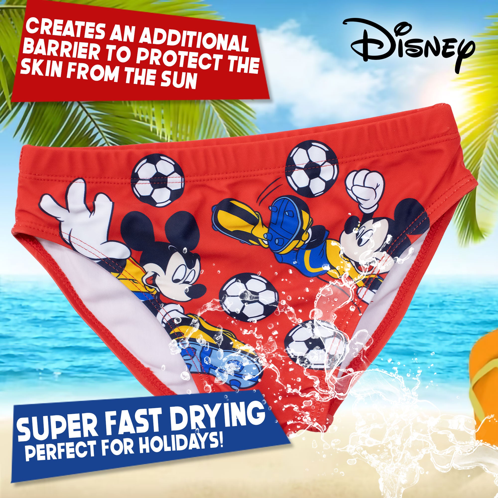 topolino handschuhe 3/4 Disney Mickey Mouse Badeanzug für Jungen, Mickey Mouse Badehose