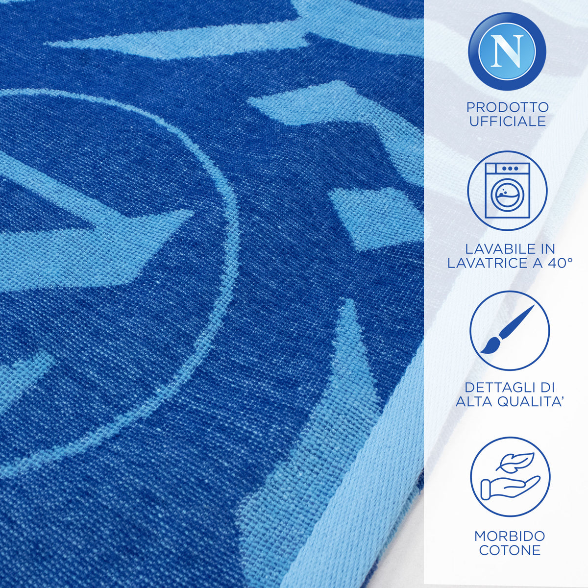 Telo mare SSC Napoli in spugna di cotone 90x170cm Prodotto Ufficiale 7119