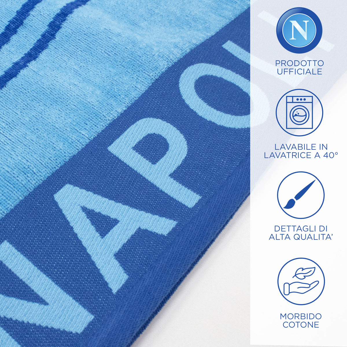 Telo mare SSC Napoli in spugna di cotone 90x170cm Prodotto Ufficiale 7119