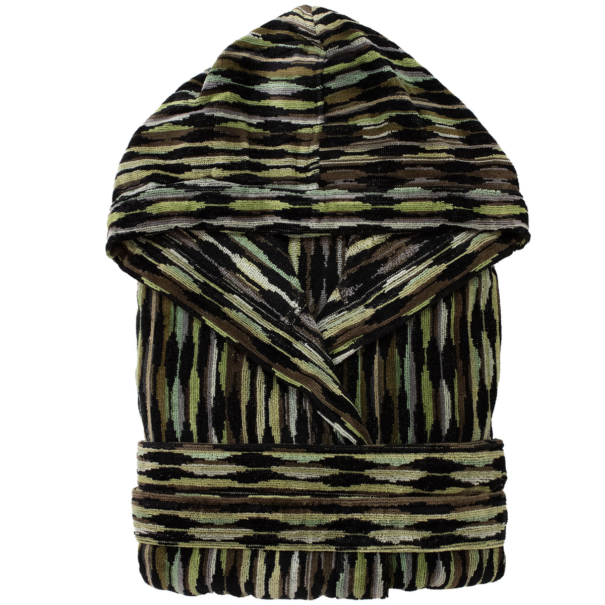 Accappatoio uomo donna in spugna velour cinigliato con cappuccio Jacquard 7126