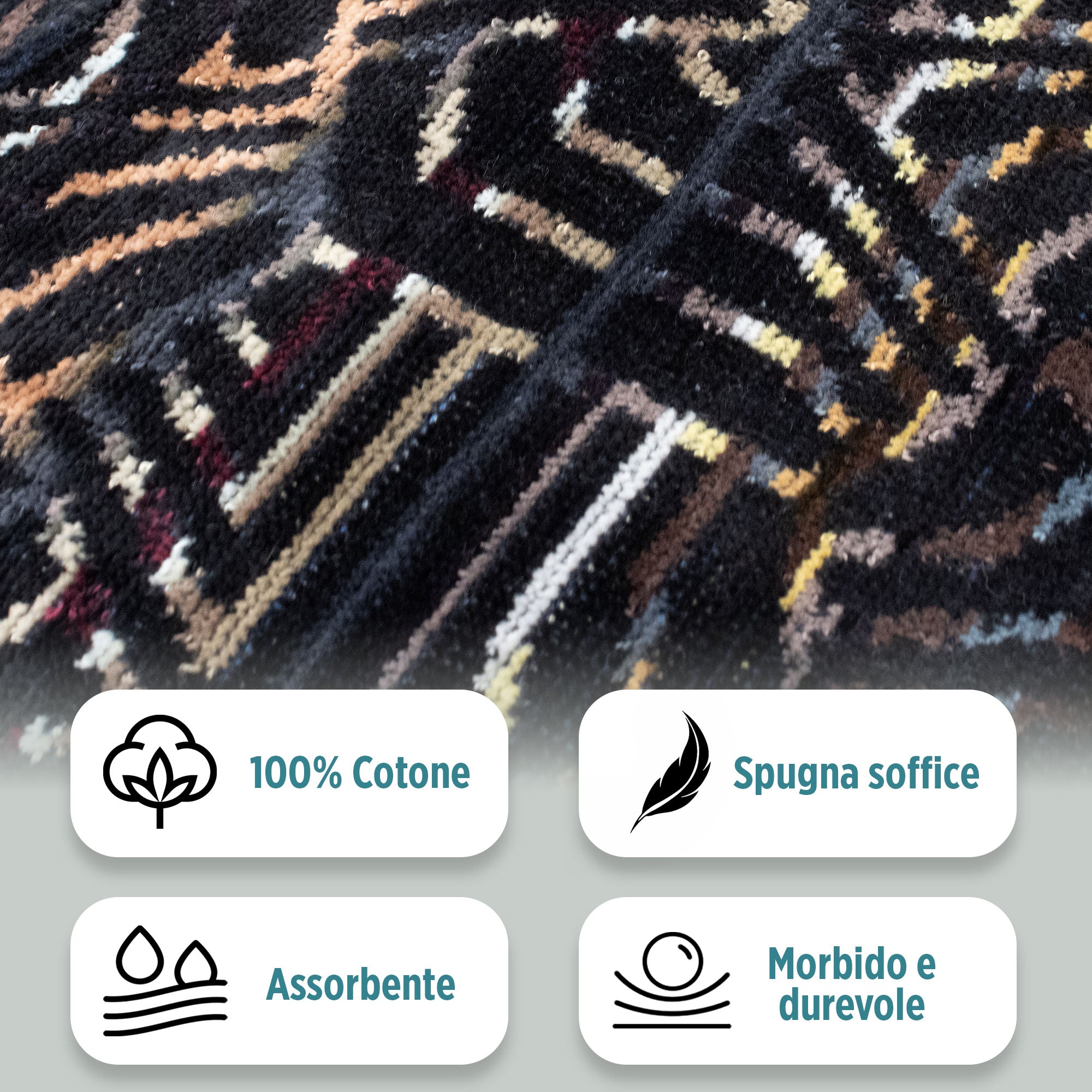 Accappatoio uomo donna in spugna velour cinigliato con cappuccio Jacquard 7126