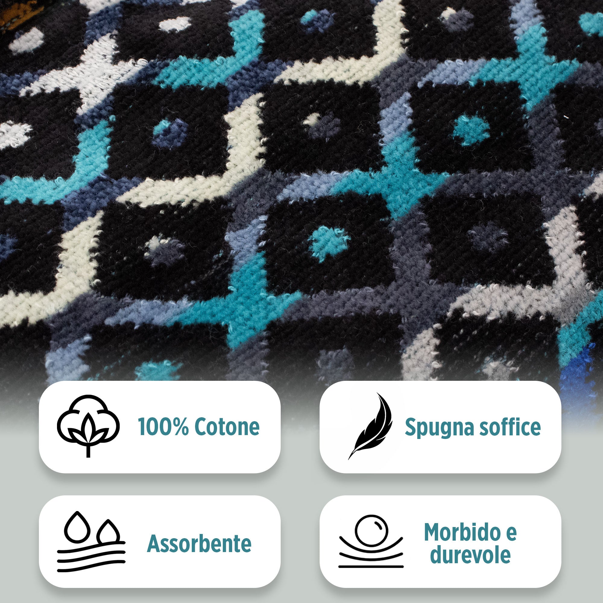 Accappatoio uomo donna in spugna velour cinigliato con cappuccio Jacquard 7126