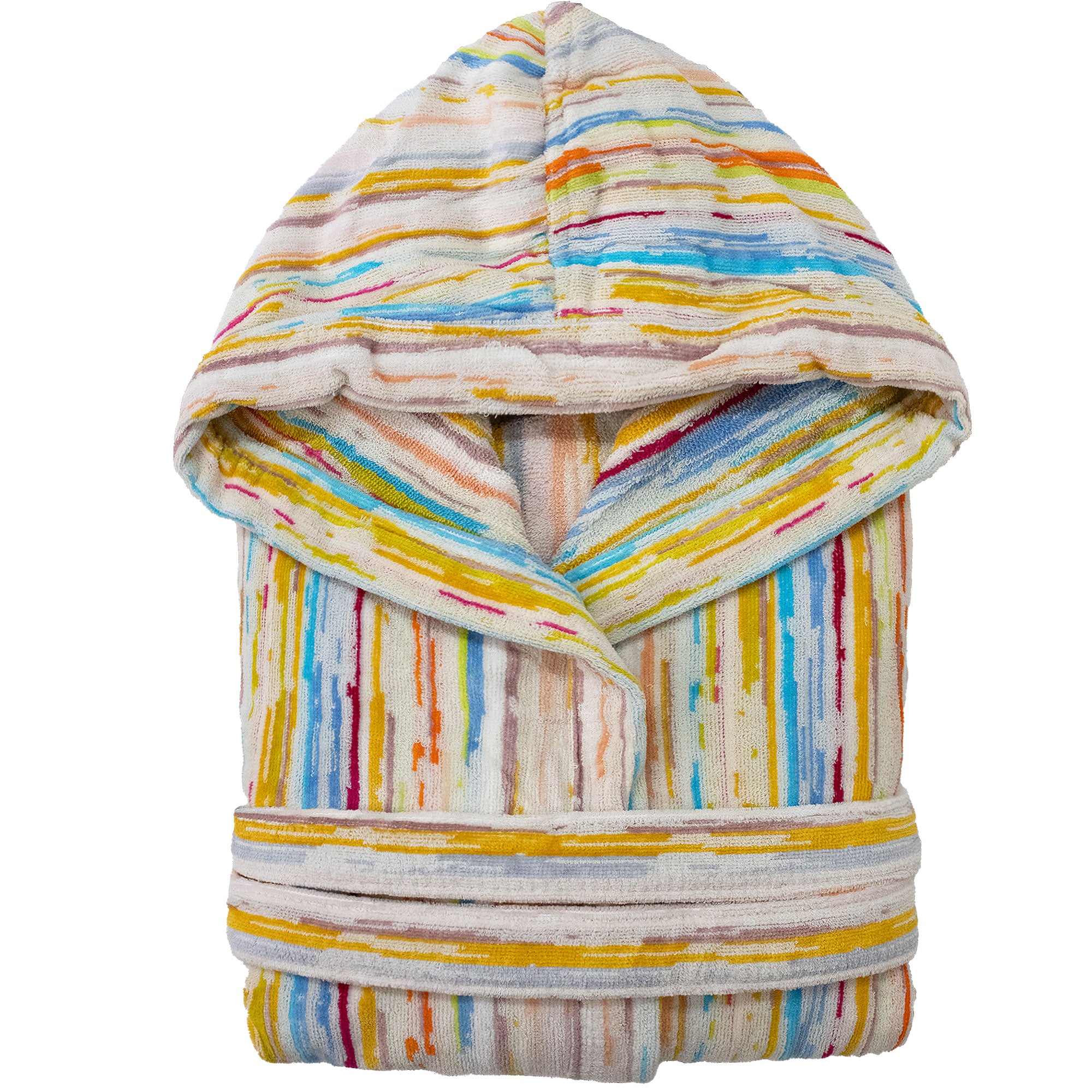 Accappatoio uomo donna in spugna velour cinigliato con cappuccio Jacquard 7126