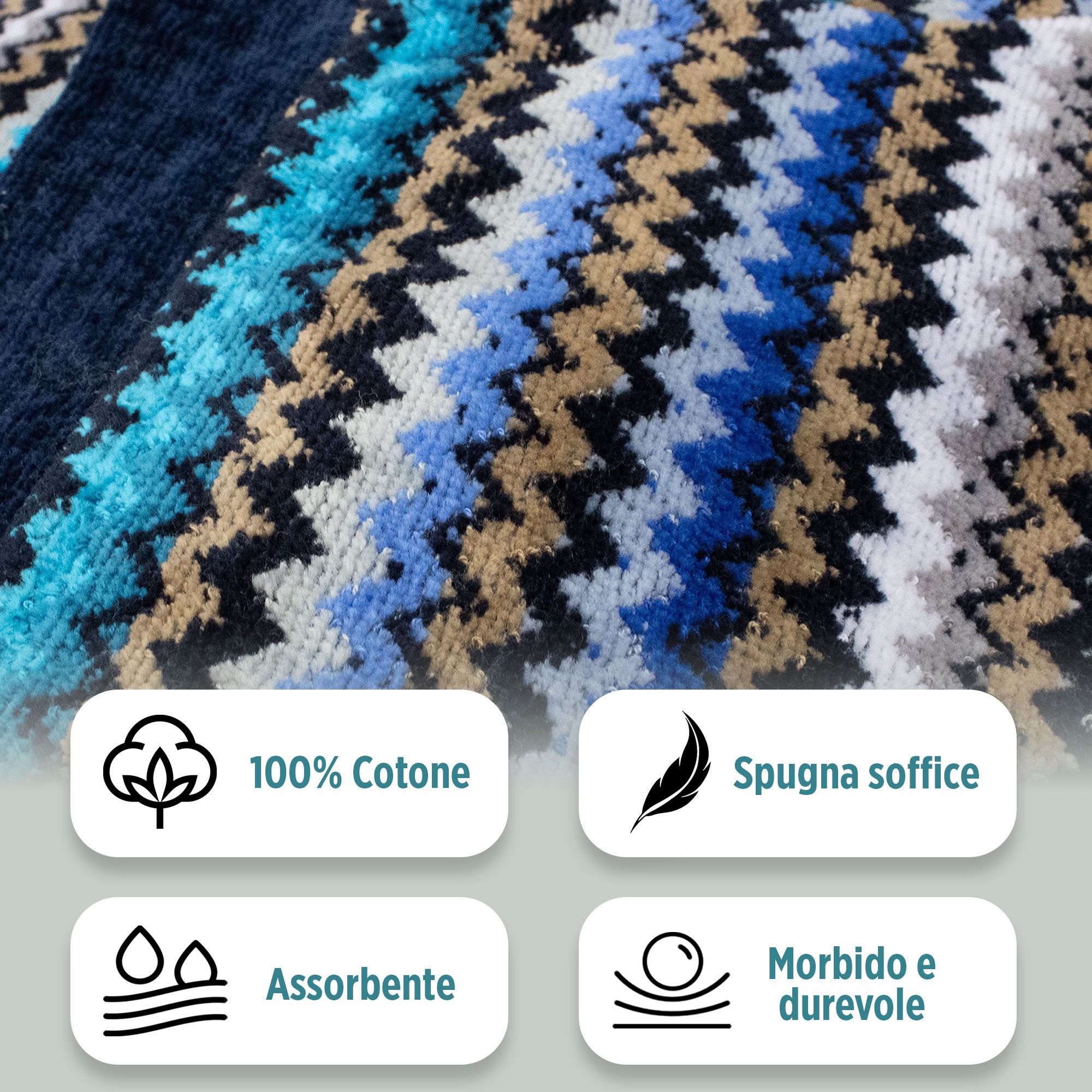 Accappatoio uomo donna in spugna velour cinigliato con cappuccio Jacquard 7126