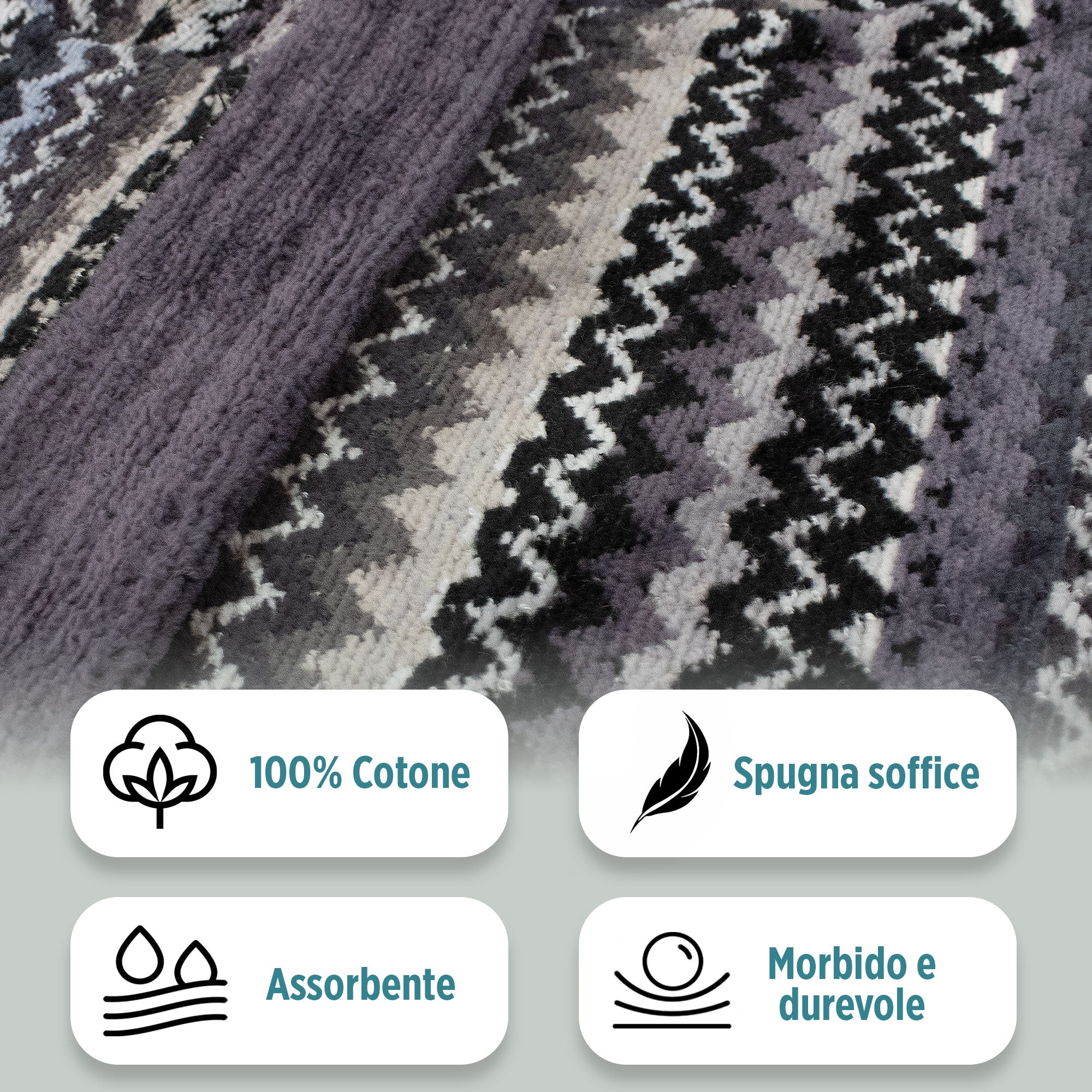 Accappatoio uomo donna in spugna velour cinigliato con cappuccio Jacquard 7126