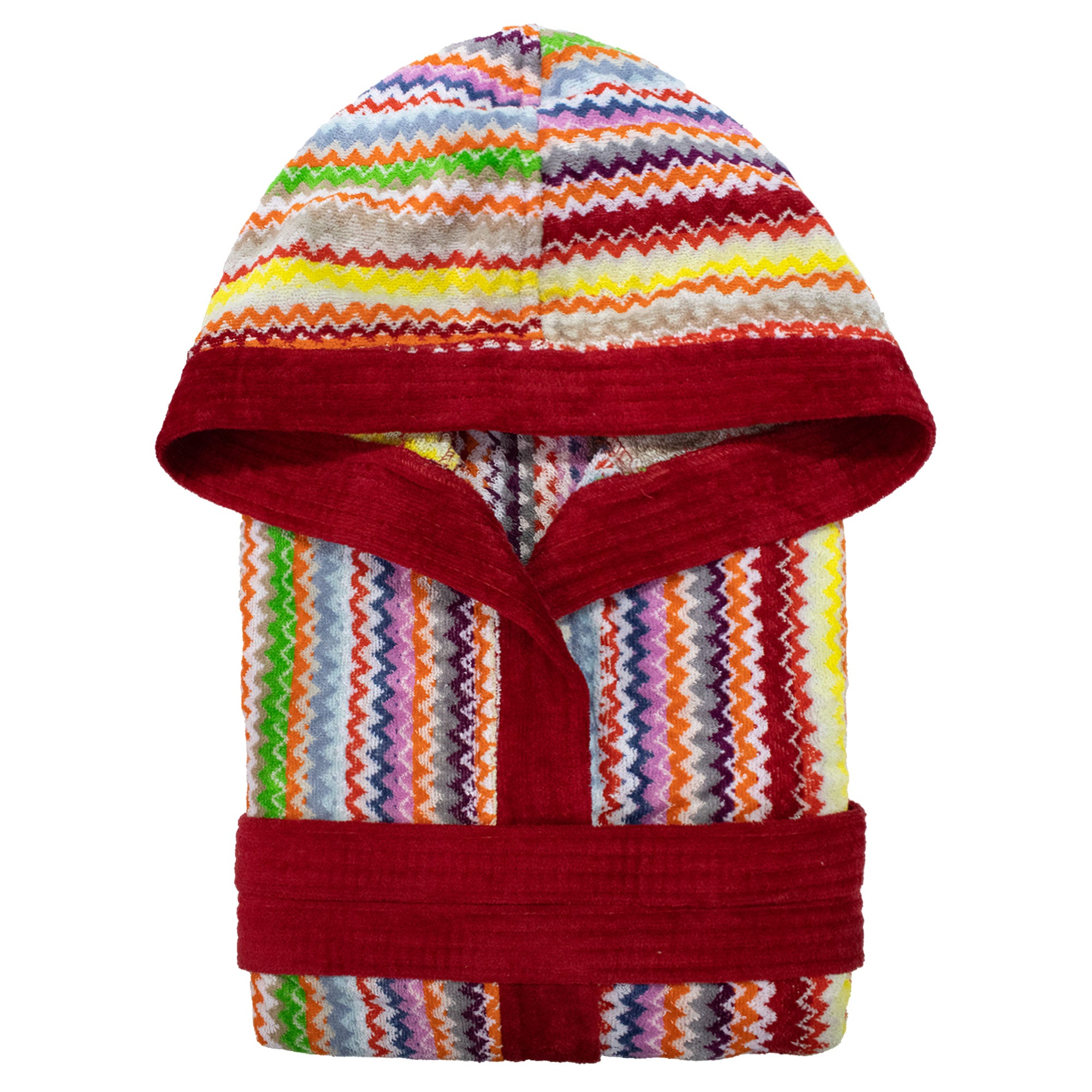 Accappatoio uomo donna in spugna velour cinigliato con cappuccio Jacquard 7126