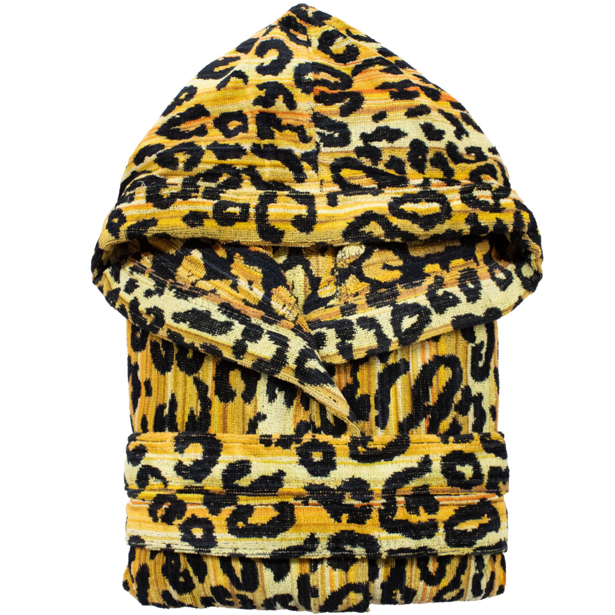 Accappatoio uomo donna in spugna velour cinigliato con cappuccio Jacquard 7126