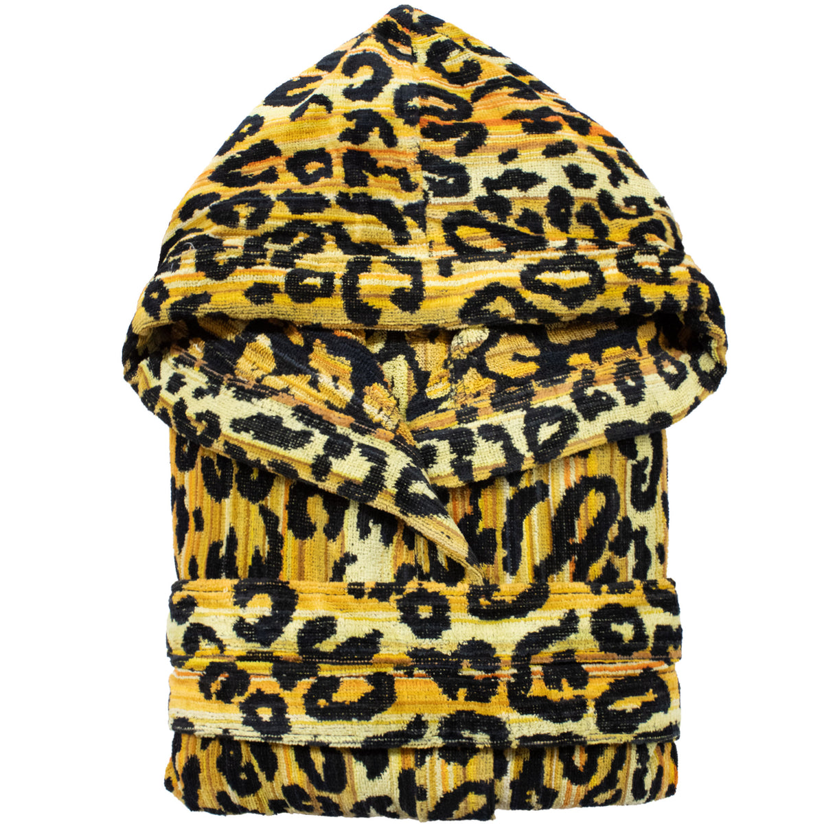 Accappatoio uomo donna in spugna velour cinigliato con cappuccio Jacquard 7126