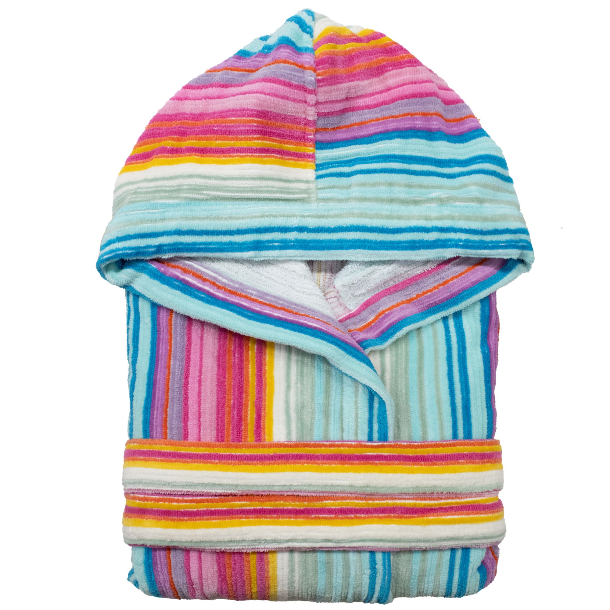 Accappatoio uomo donna in spugna velour cinigliato con cappuccio Jacquard 7126