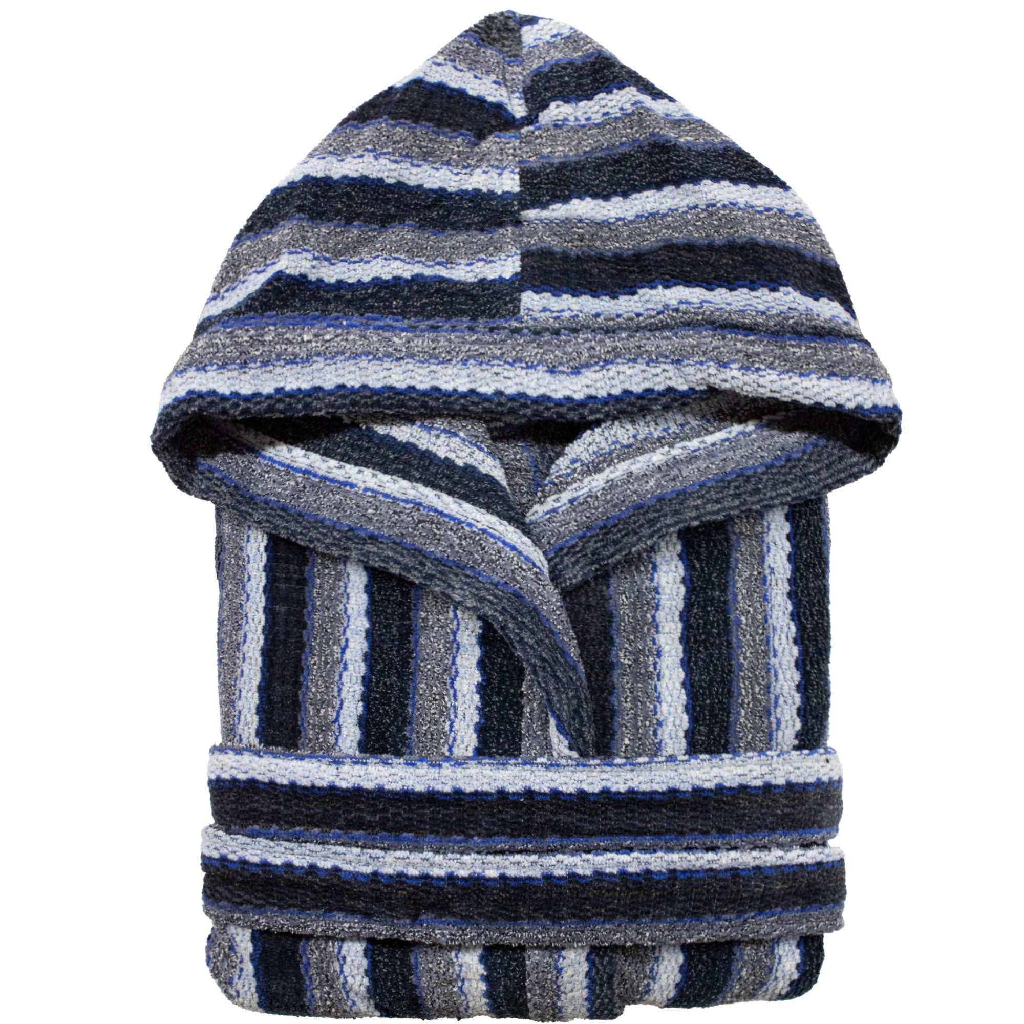 Accappatoio uomo donna in spugna velour cinigliato con cappuccio Jacquard 7126