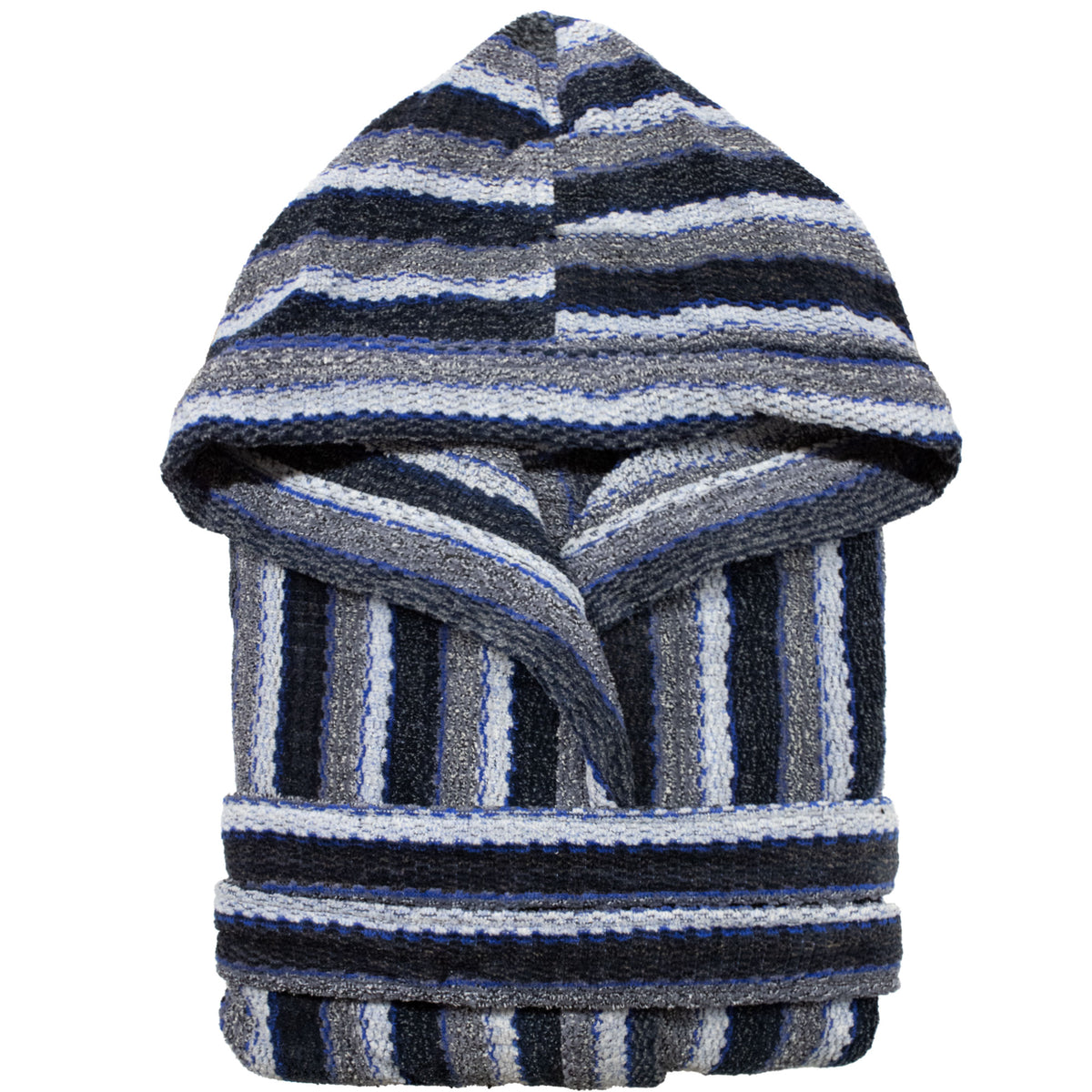 Accappatoio uomo donna in spugna velour cinigliato con cappuccio Jacquard 7126