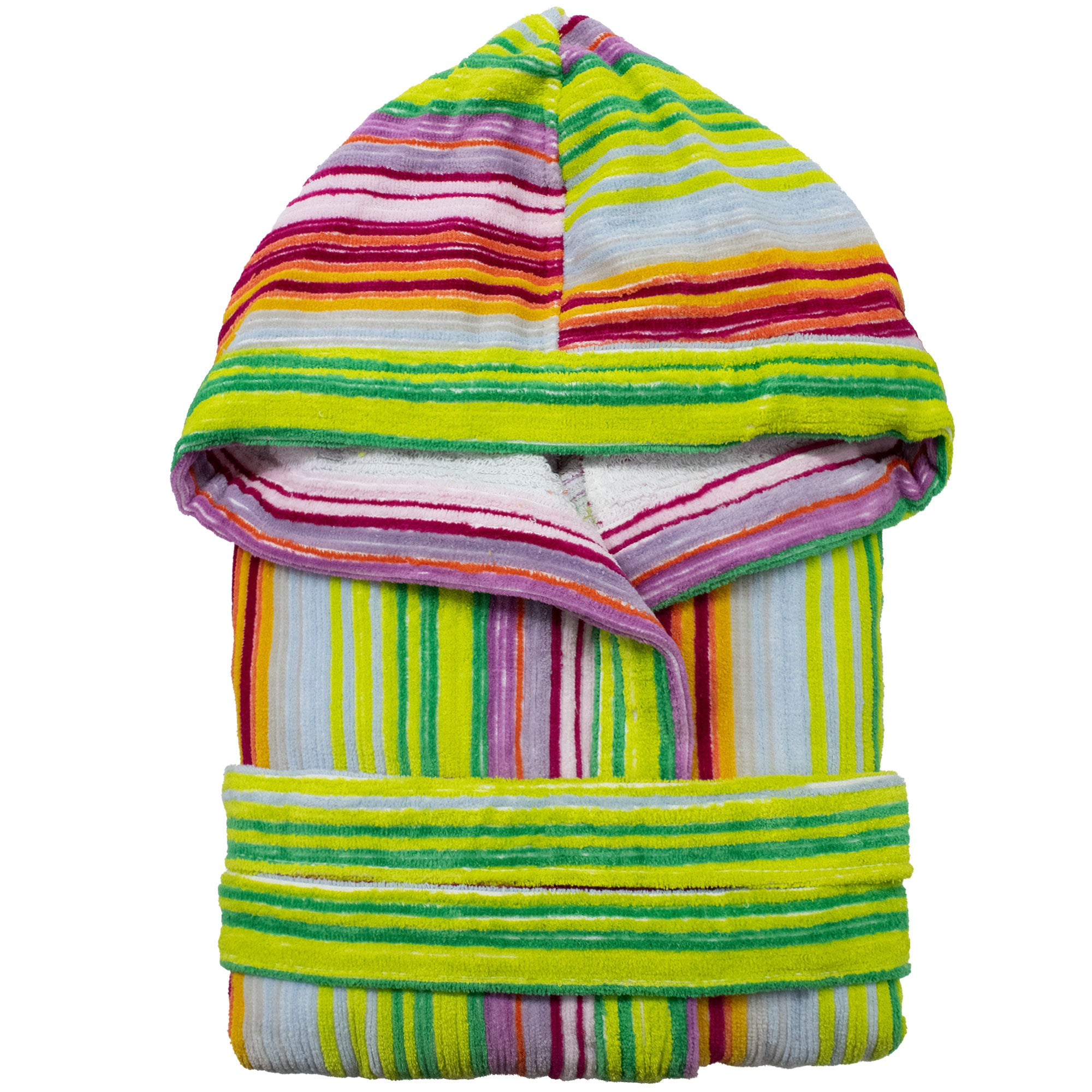 Accappatoio uomo donna in spugna velour cinigliato con cappuccio Jacquard 7126